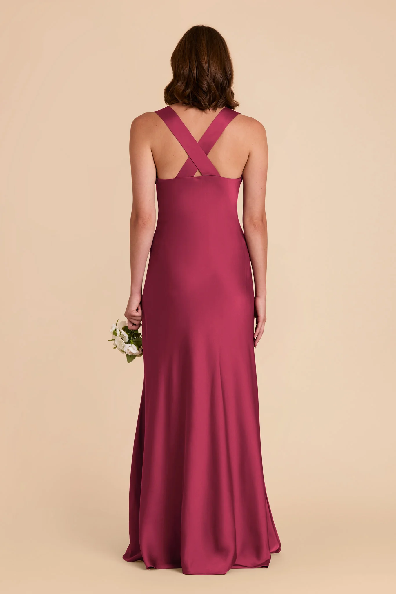 Veronica Matte Satin Dress - Berry - Image 6