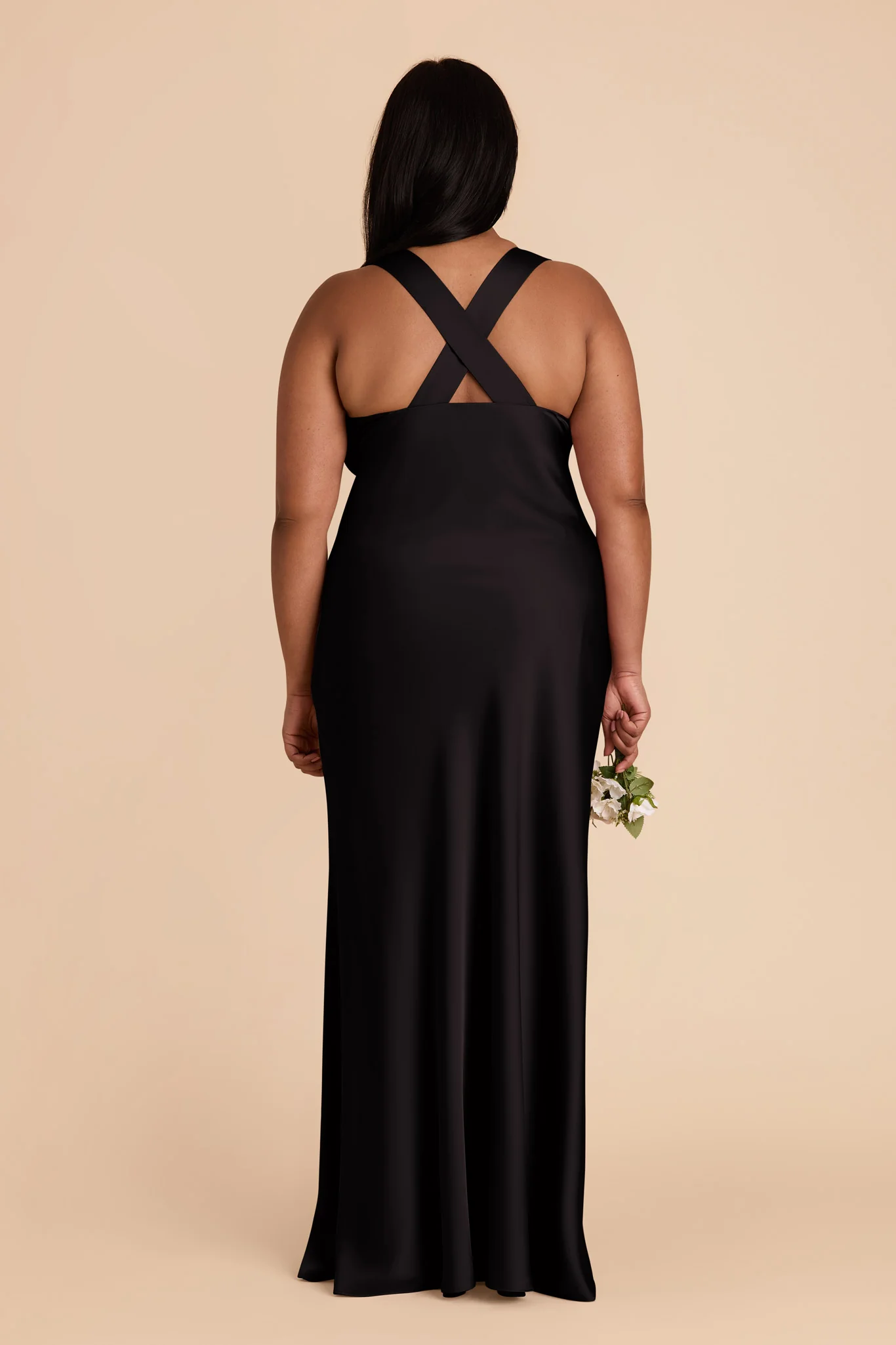 Veronica Matte Satin Dress - Black - Image 11