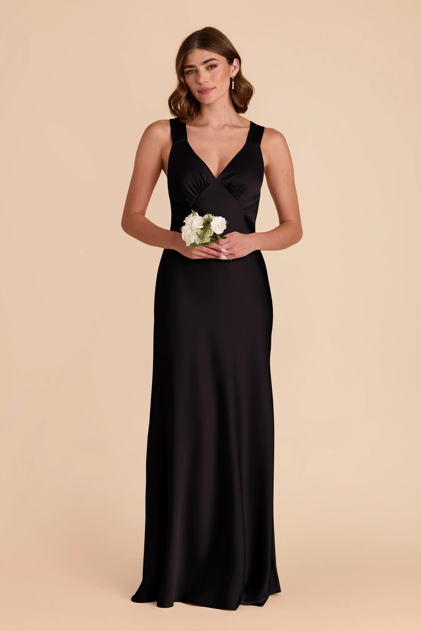 Veronica Matte Satin Dress - Black - Image 5