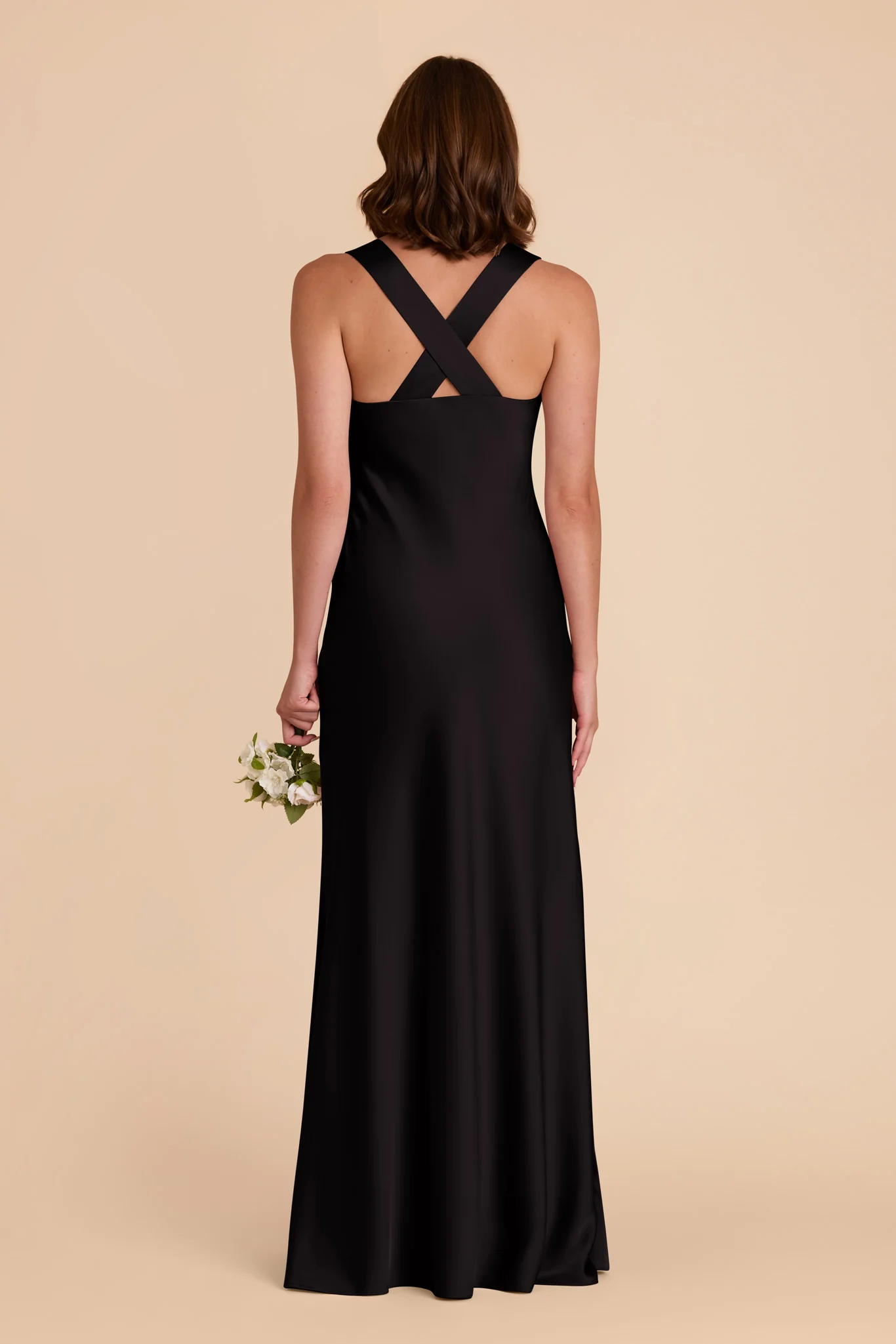 Veronica Matte Satin Dress - Black - Image 6