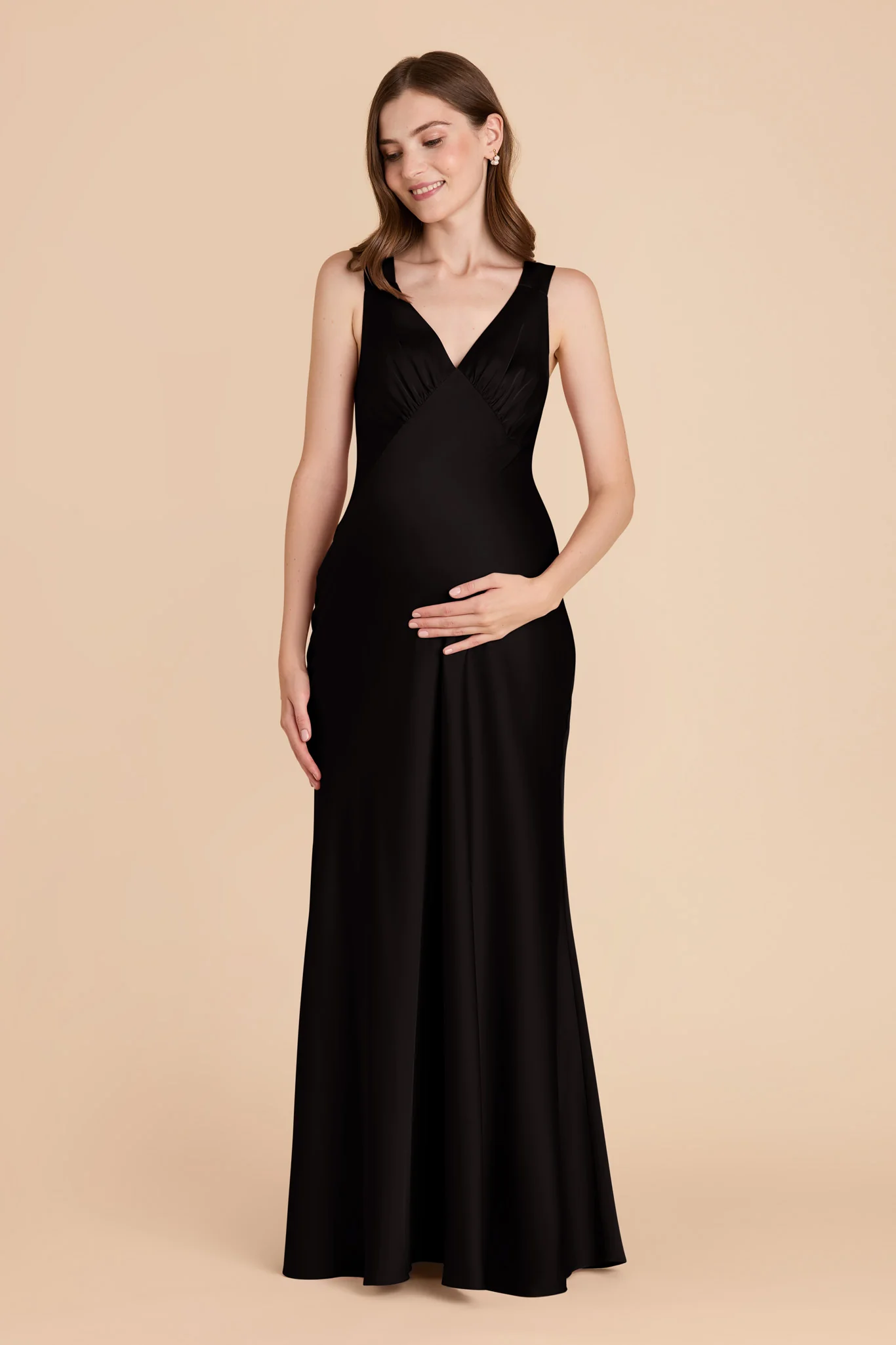 Veronica Matte Satin Dress - Black - Image 7