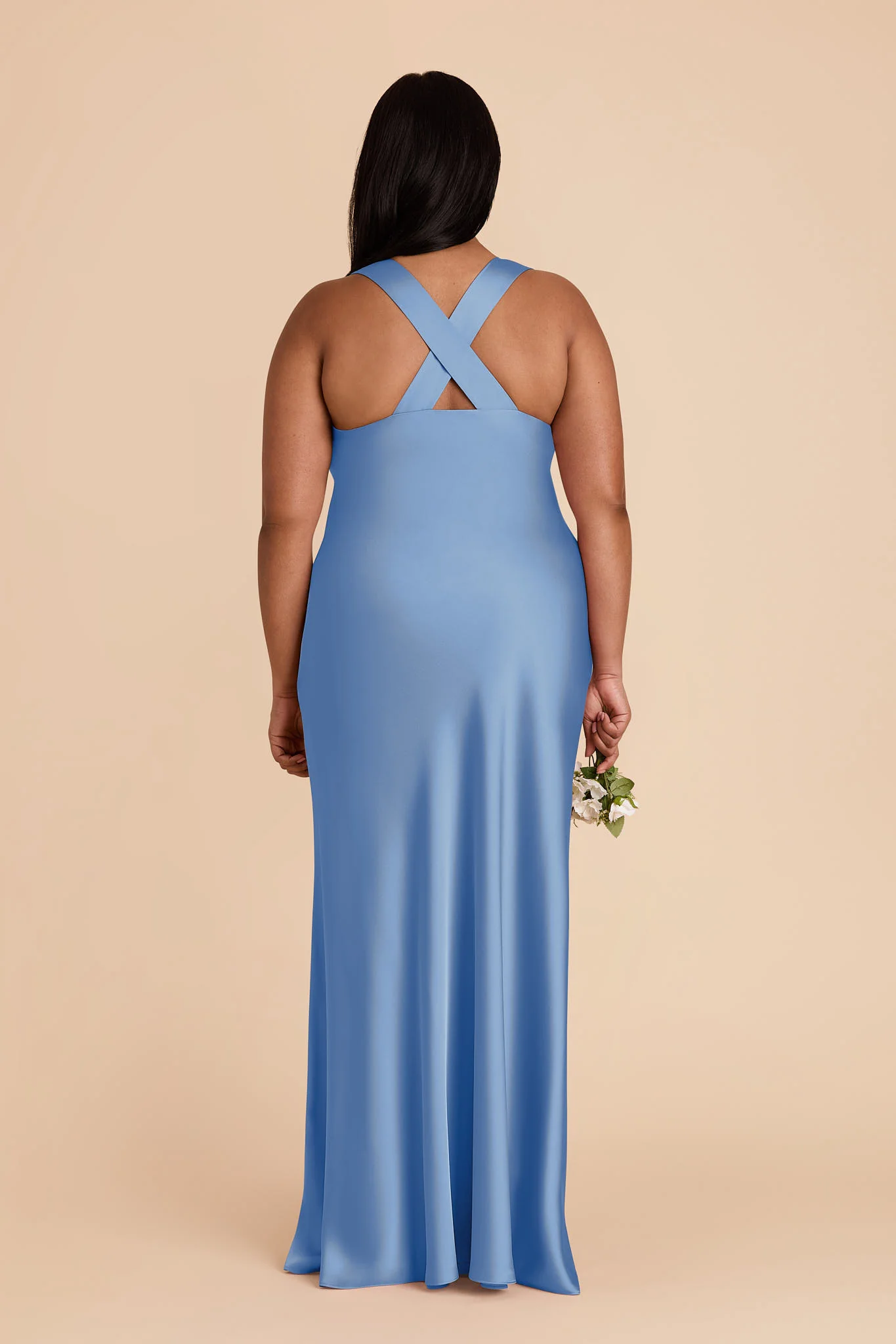 Veronica Matte Satin Dress - Bluebell - Image 11