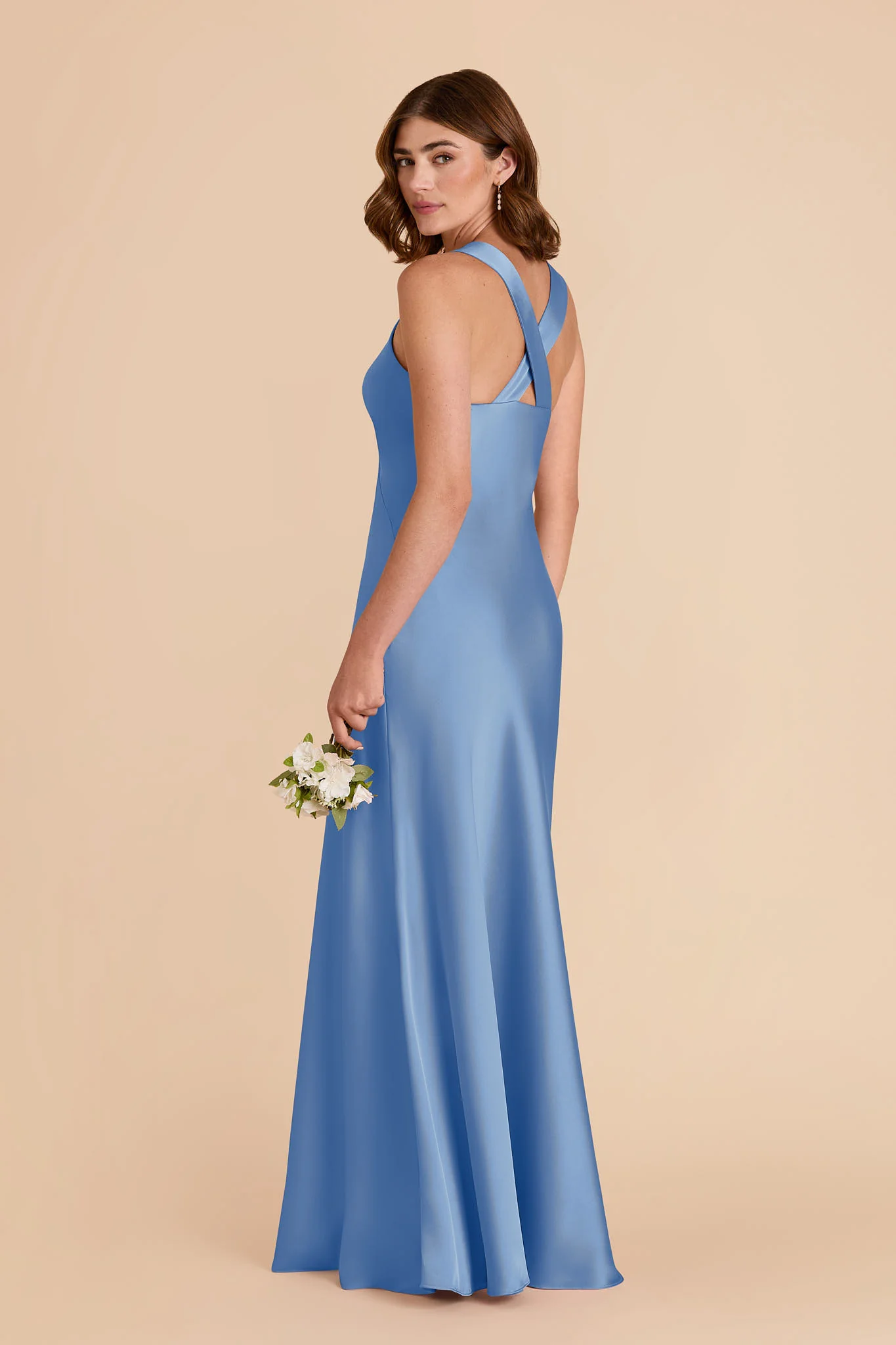 Veronica Matte Satin Dress - Bluebell - Image 6