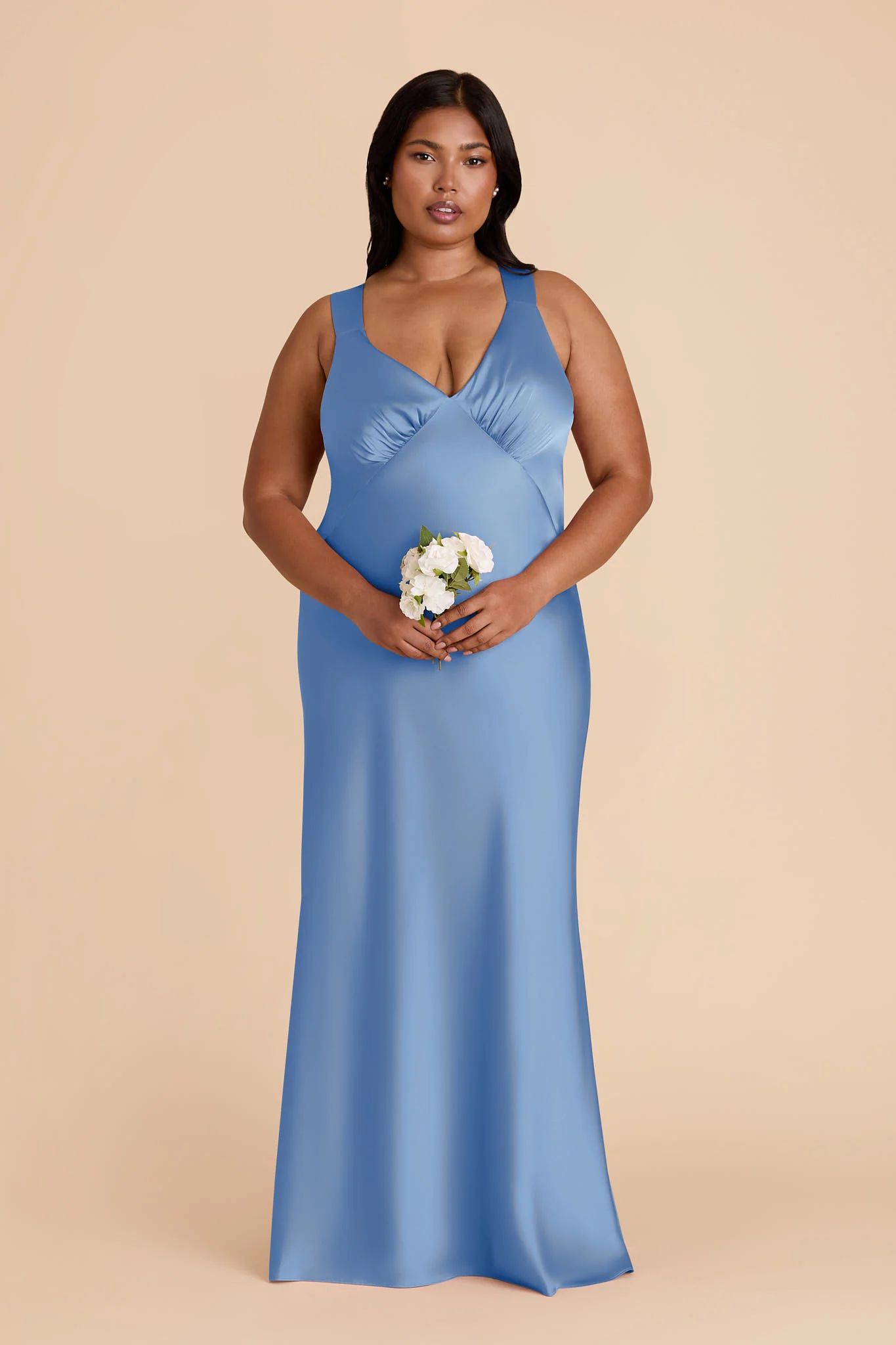 Veronica Matte Satin Dress - Bluebell - Image 8