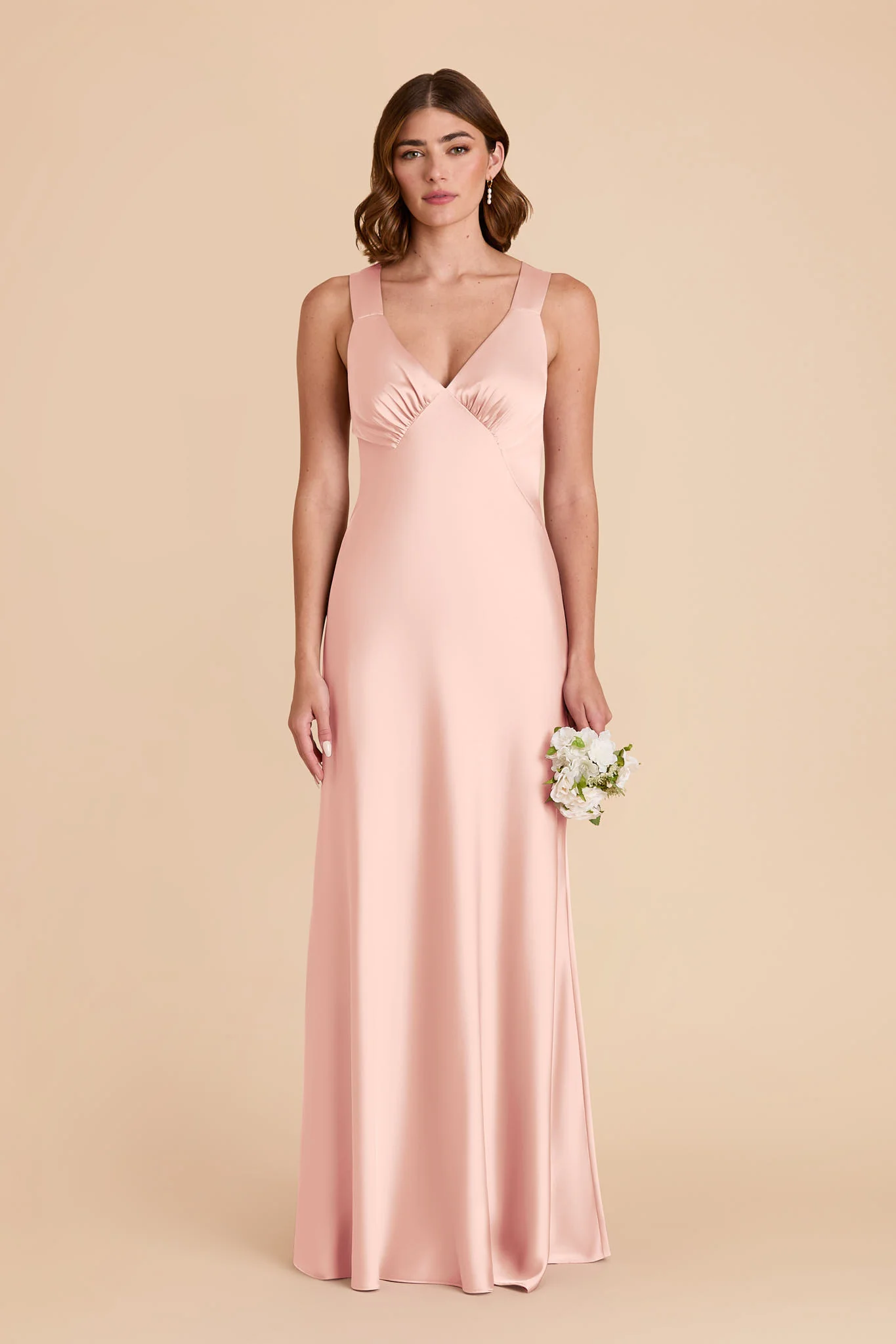 Veronica Matte Satin Dress - Blush Pink