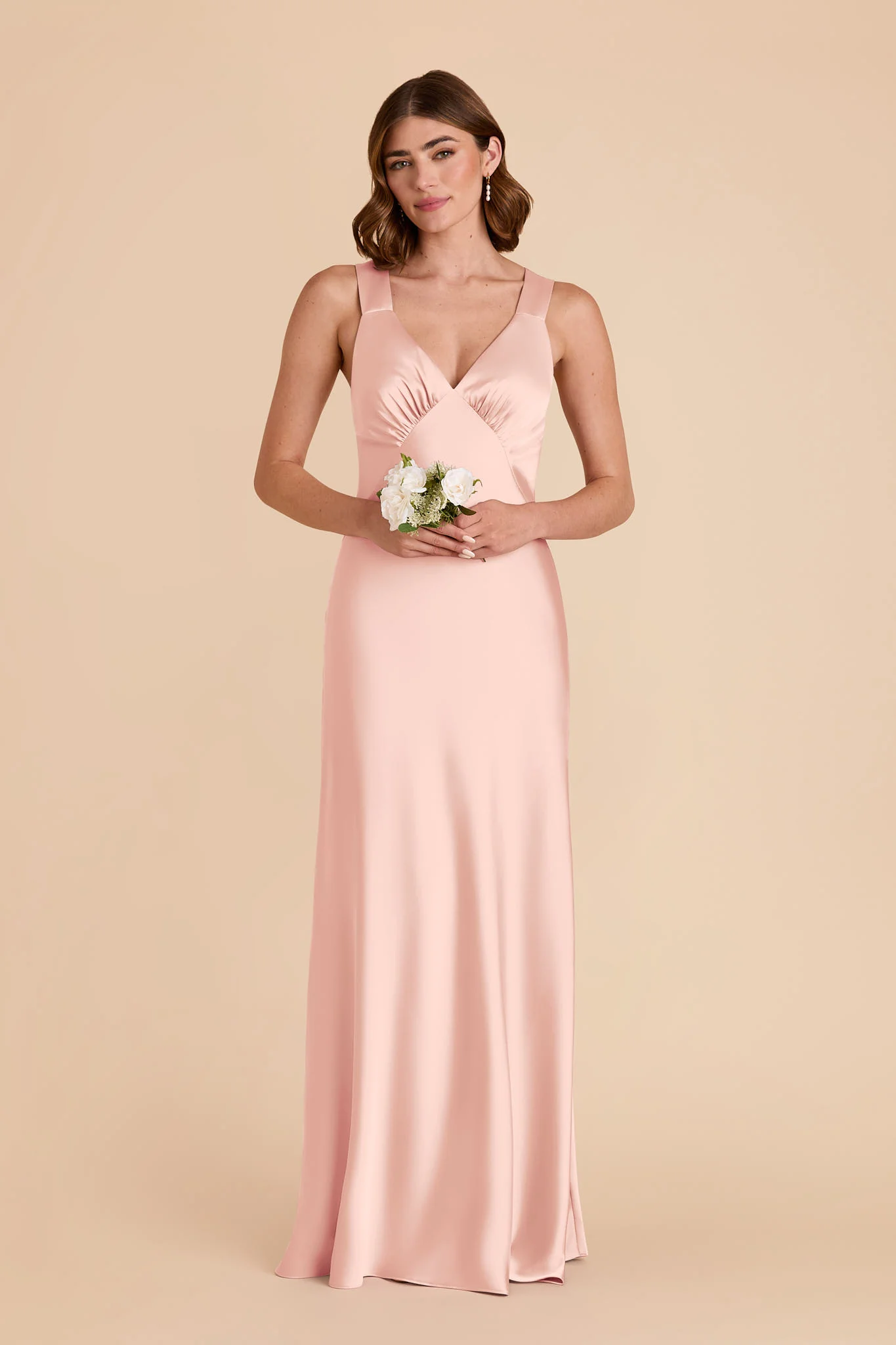 Veronica Matte Satin Dress - Blush Pink - Image 3