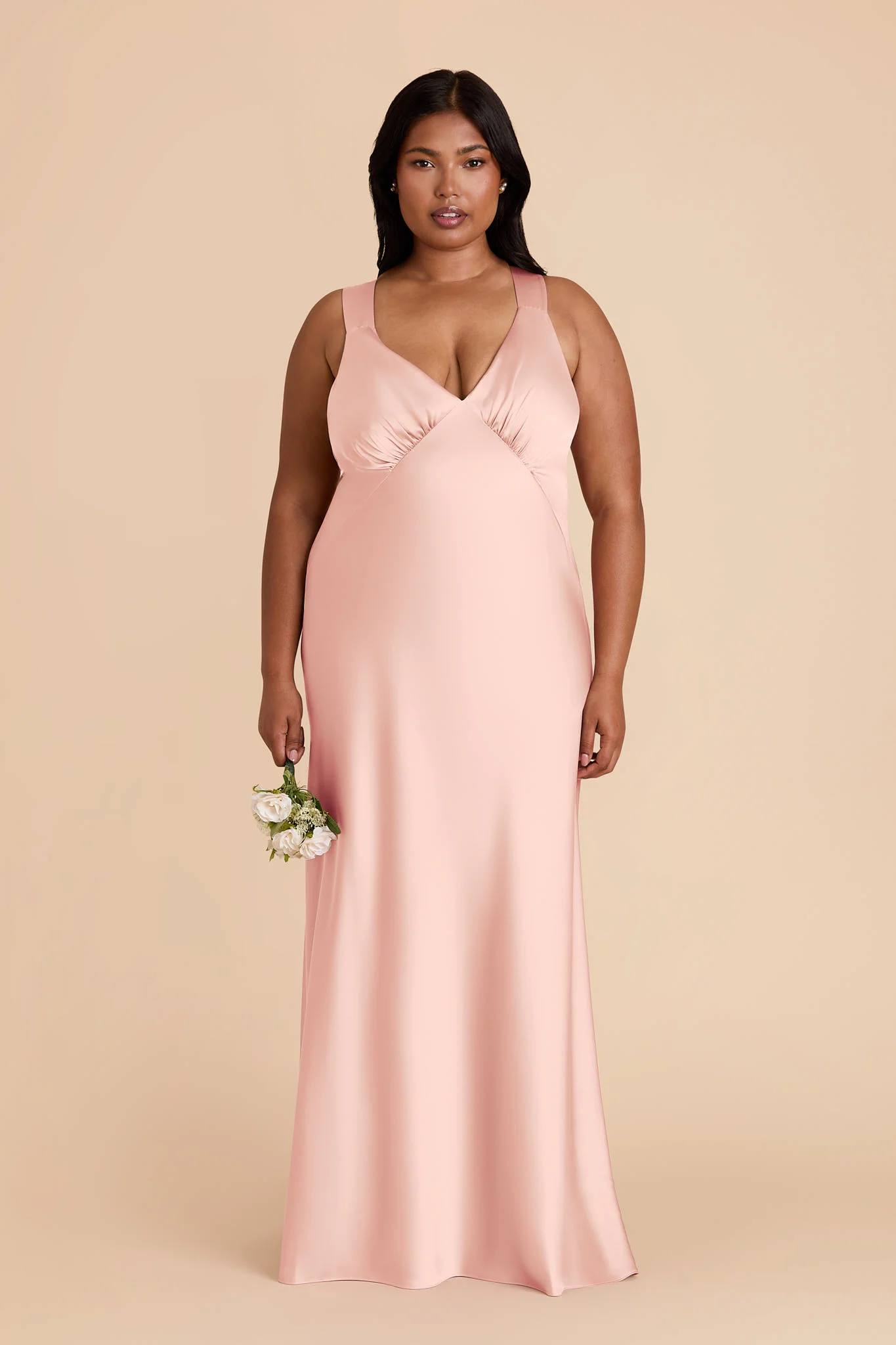 Veronica Matte Satin Dress - Blush Pink - Image 6