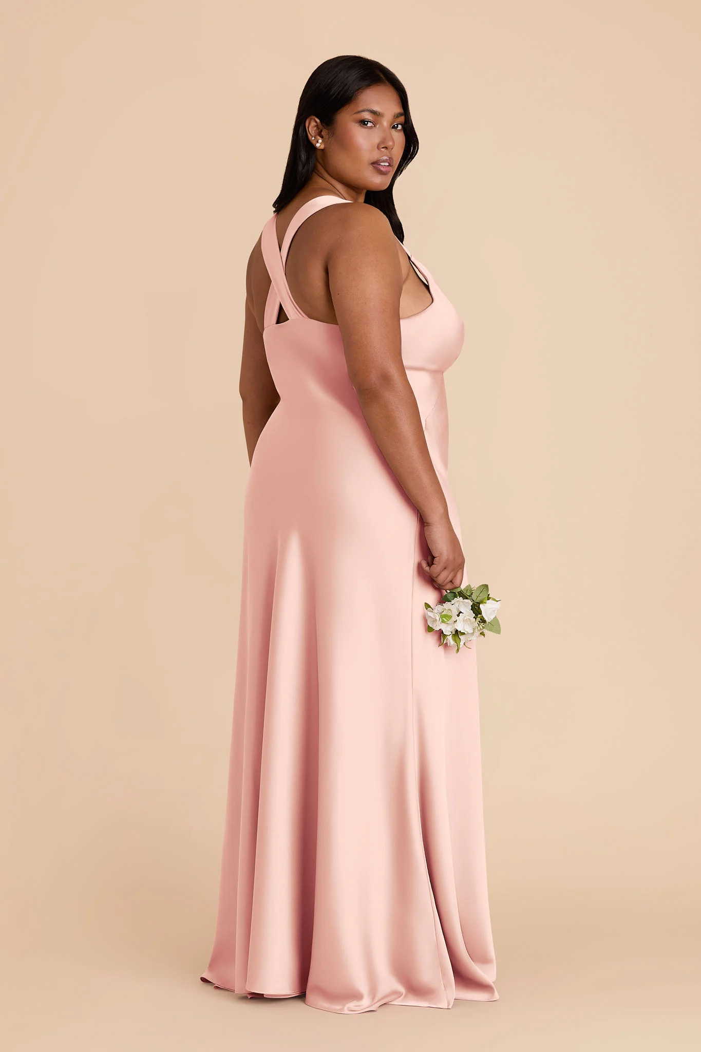 Veronica Matte Satin Dress - Blush Pink - Image 8