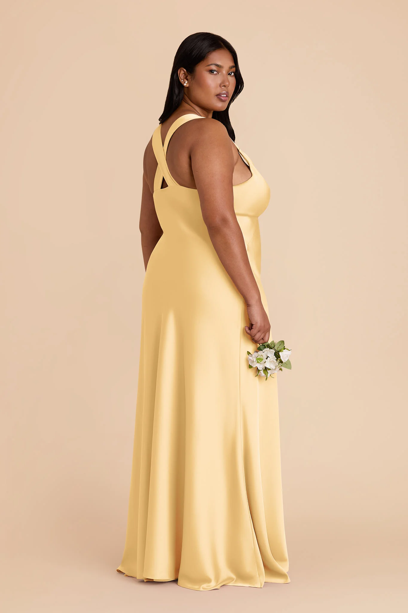 Veronica Matte Satin Dress - Butter - Image 10