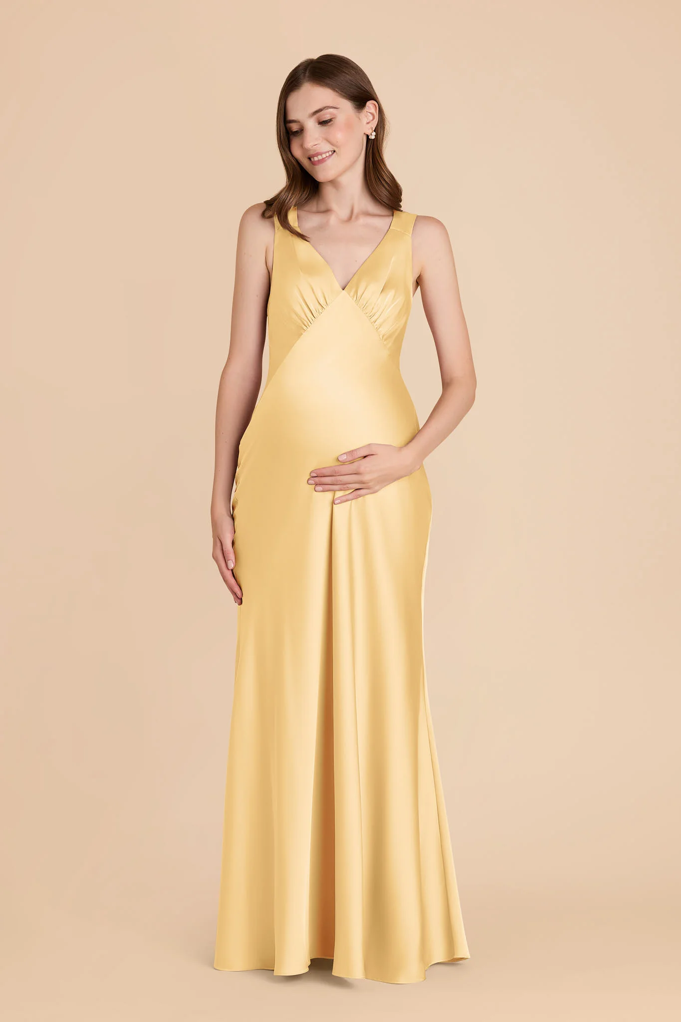 Veronica Matte Satin Dress - Butter - Image 2