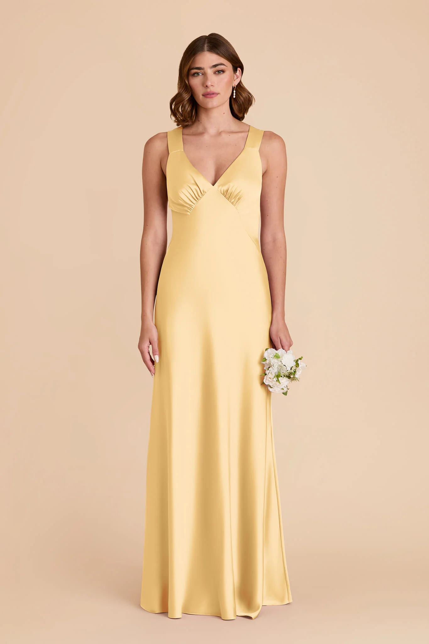 Veronica Matte Satin Dress - Butter - Image 4