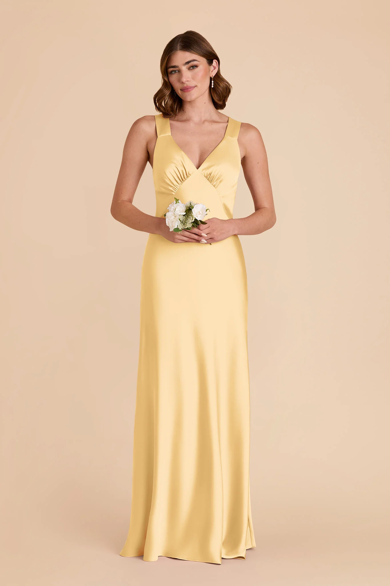 Veronica Matte Satin Dress - Butter - Image 5