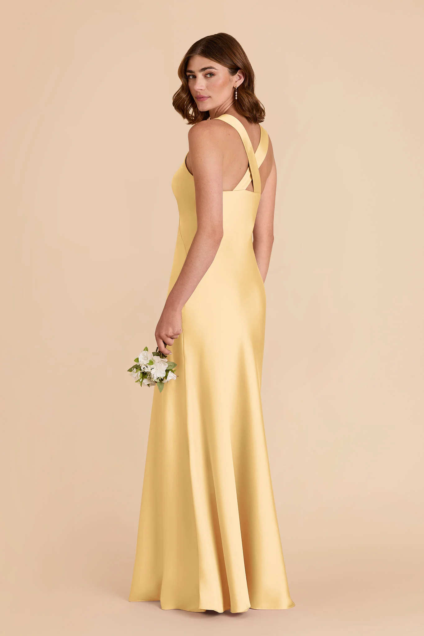 Veronica Matte Satin Dress - Butter - Image 6