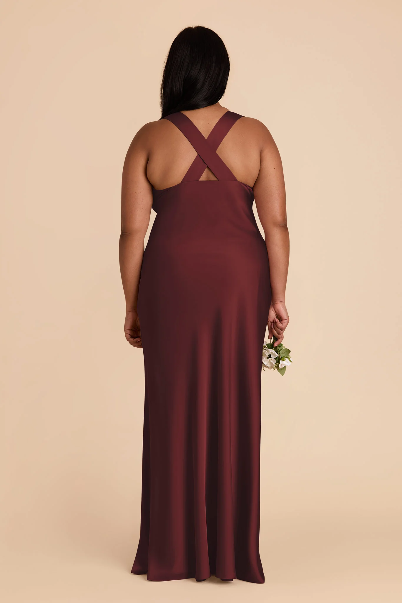 Veronica Matte Satin Dress - Cabernet - Image 11