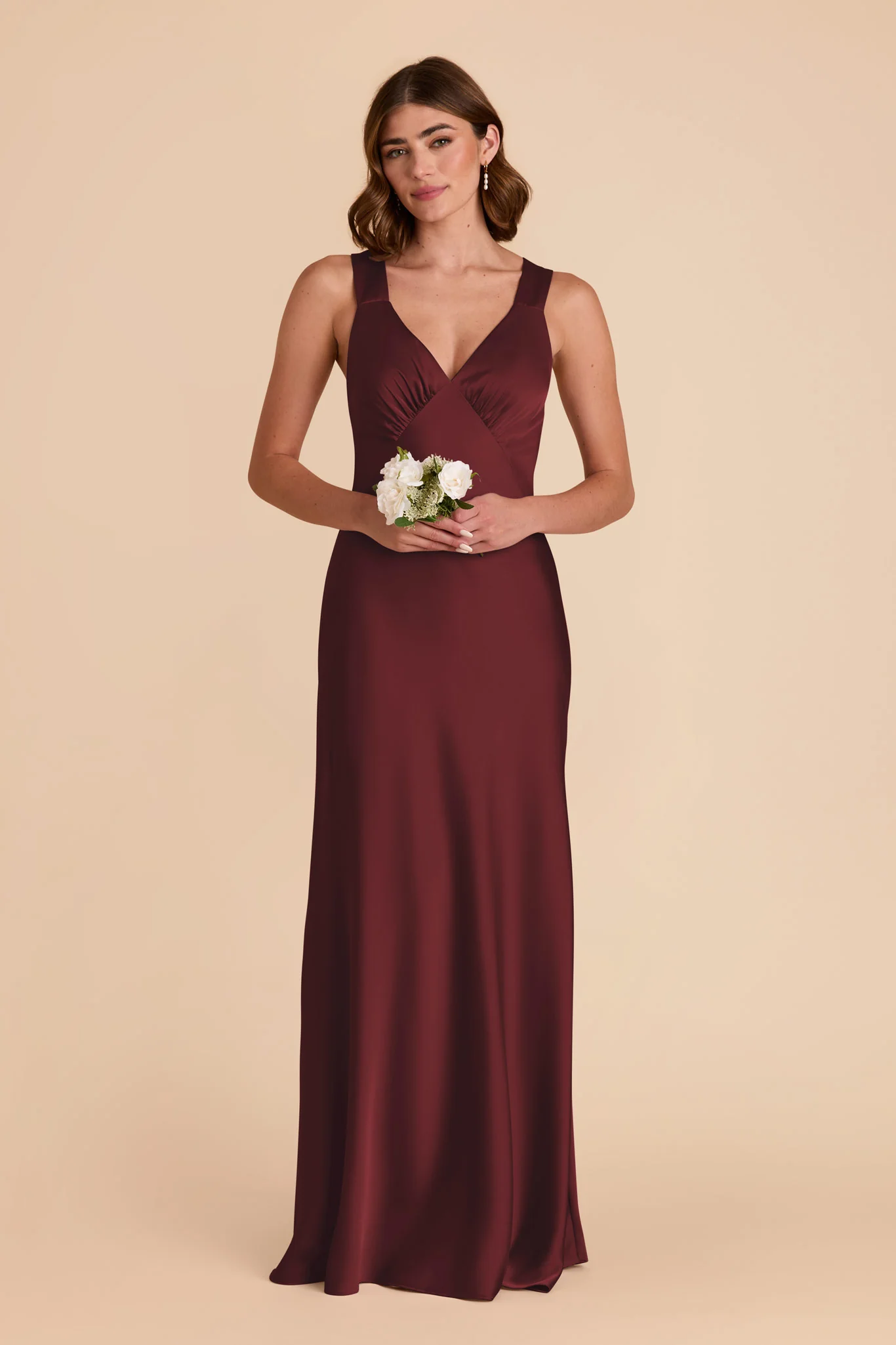 Veronica Matte Satin Dress - Cabernet - Image 4