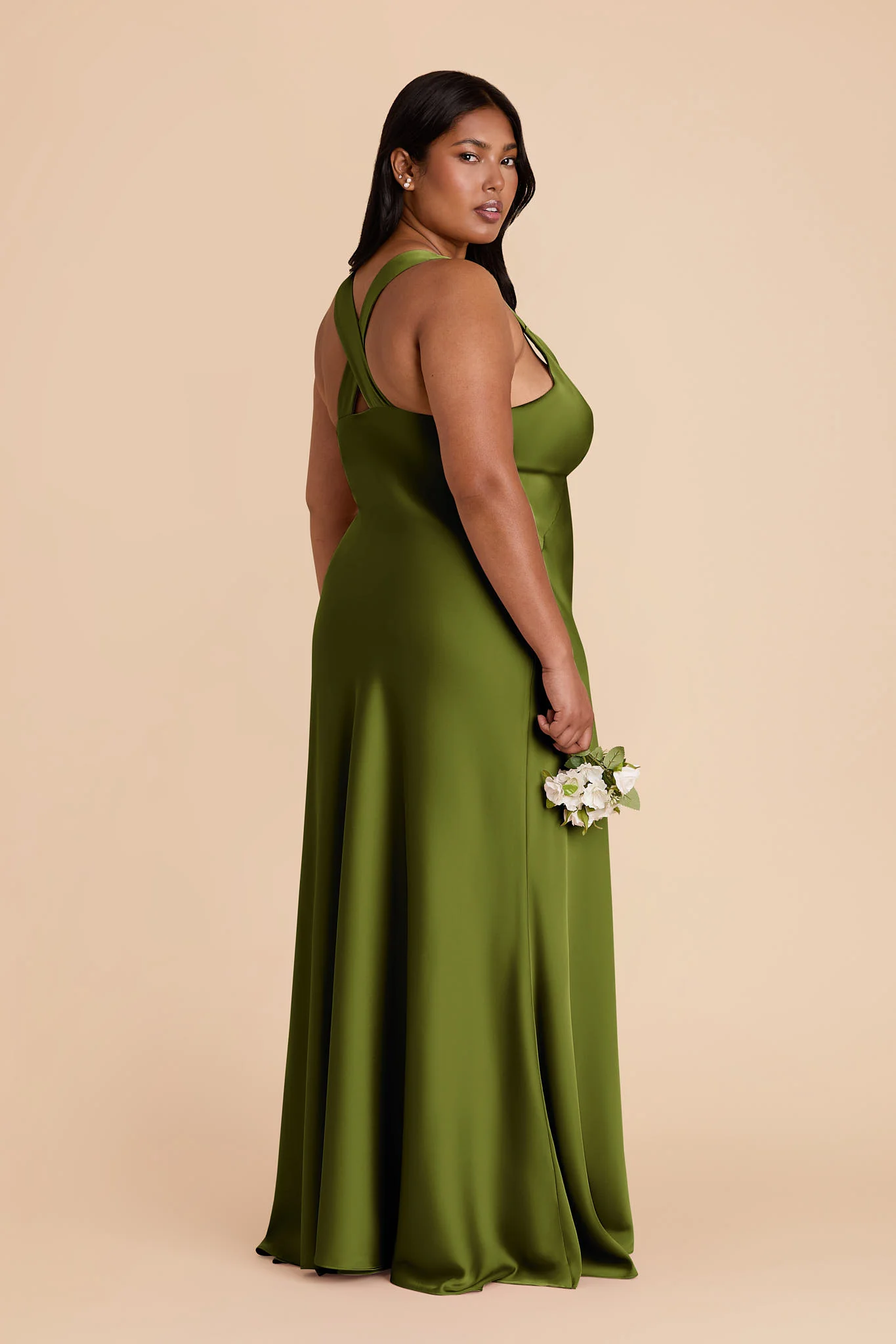 Veronica Matte Satin Dress - Cactus - Image 10