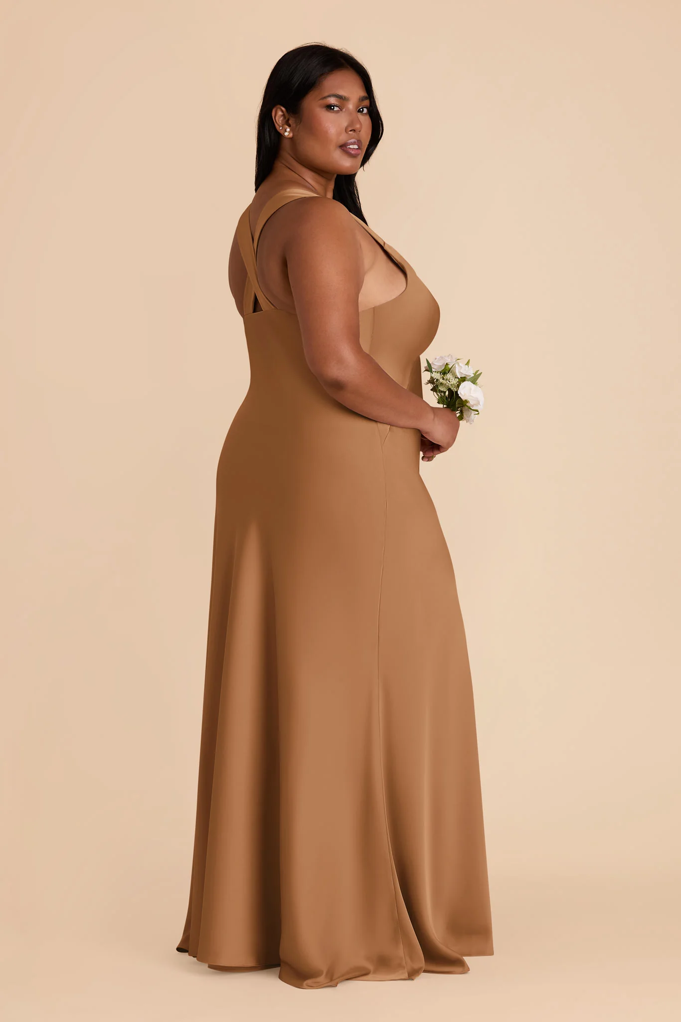 Veronica Matte Satin Dress - Copper - Image 10