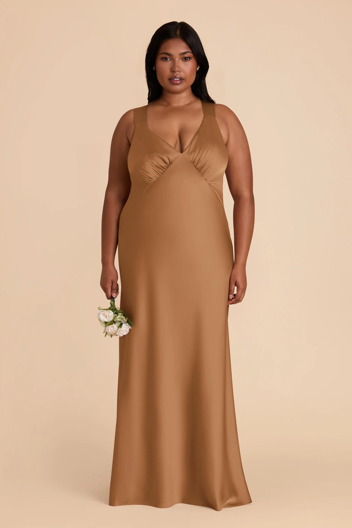 Veronica Matte Satin Dress - Copper - Image 2