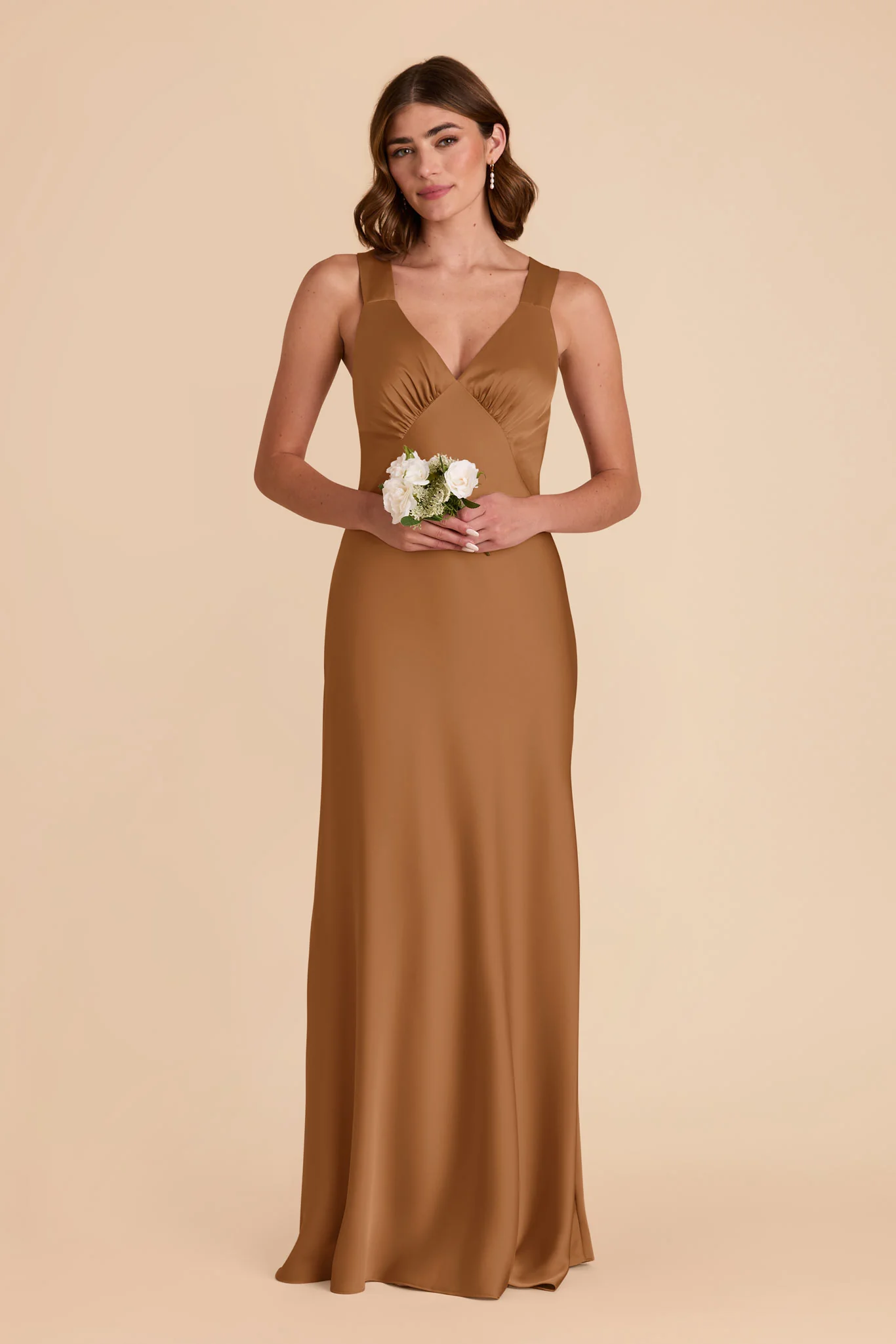 Veronica Matte Satin Dress - Copper - Image 3
