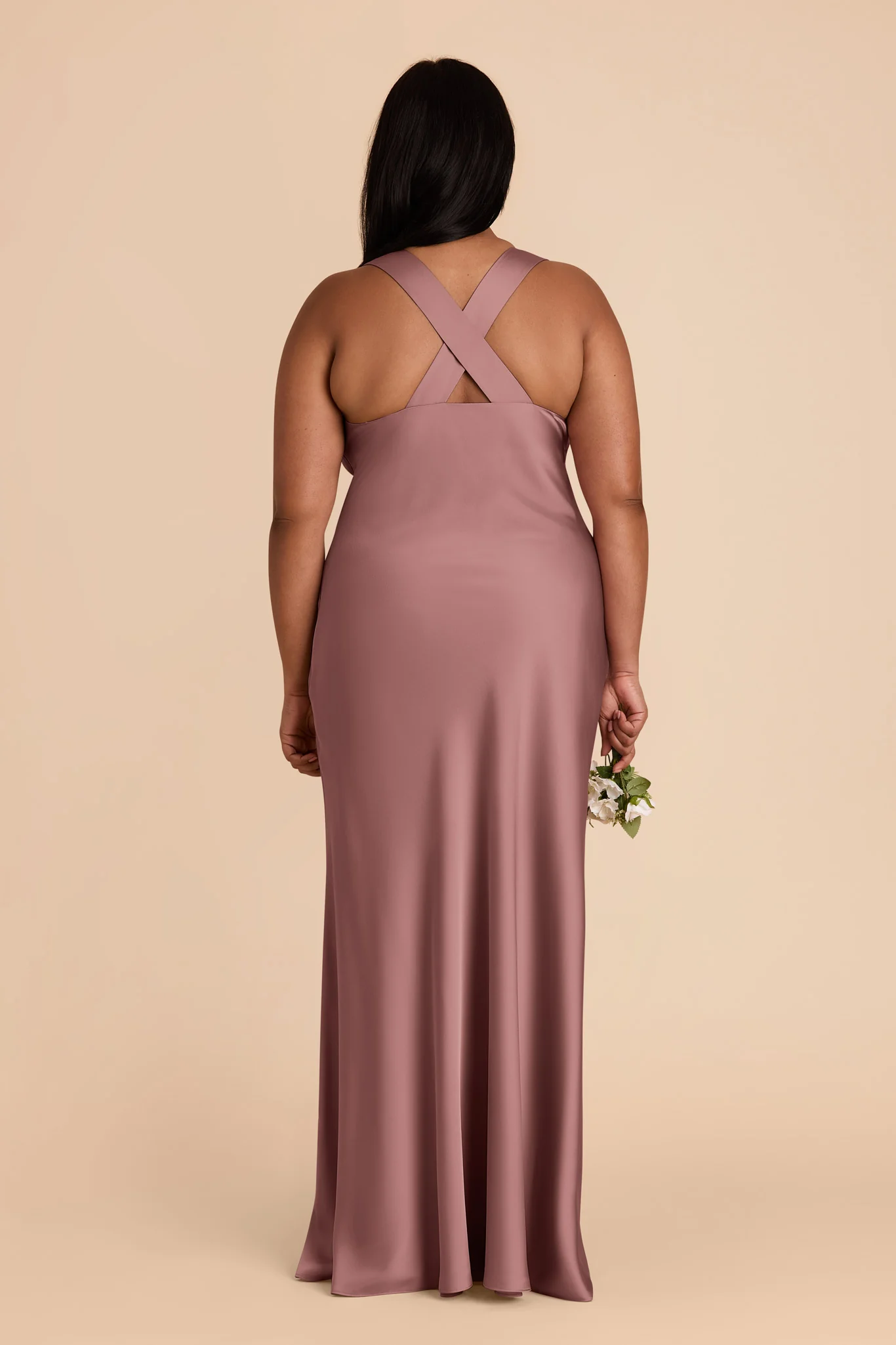 Veronica Matte Satin Dress - Dark Mauve - Image 11
