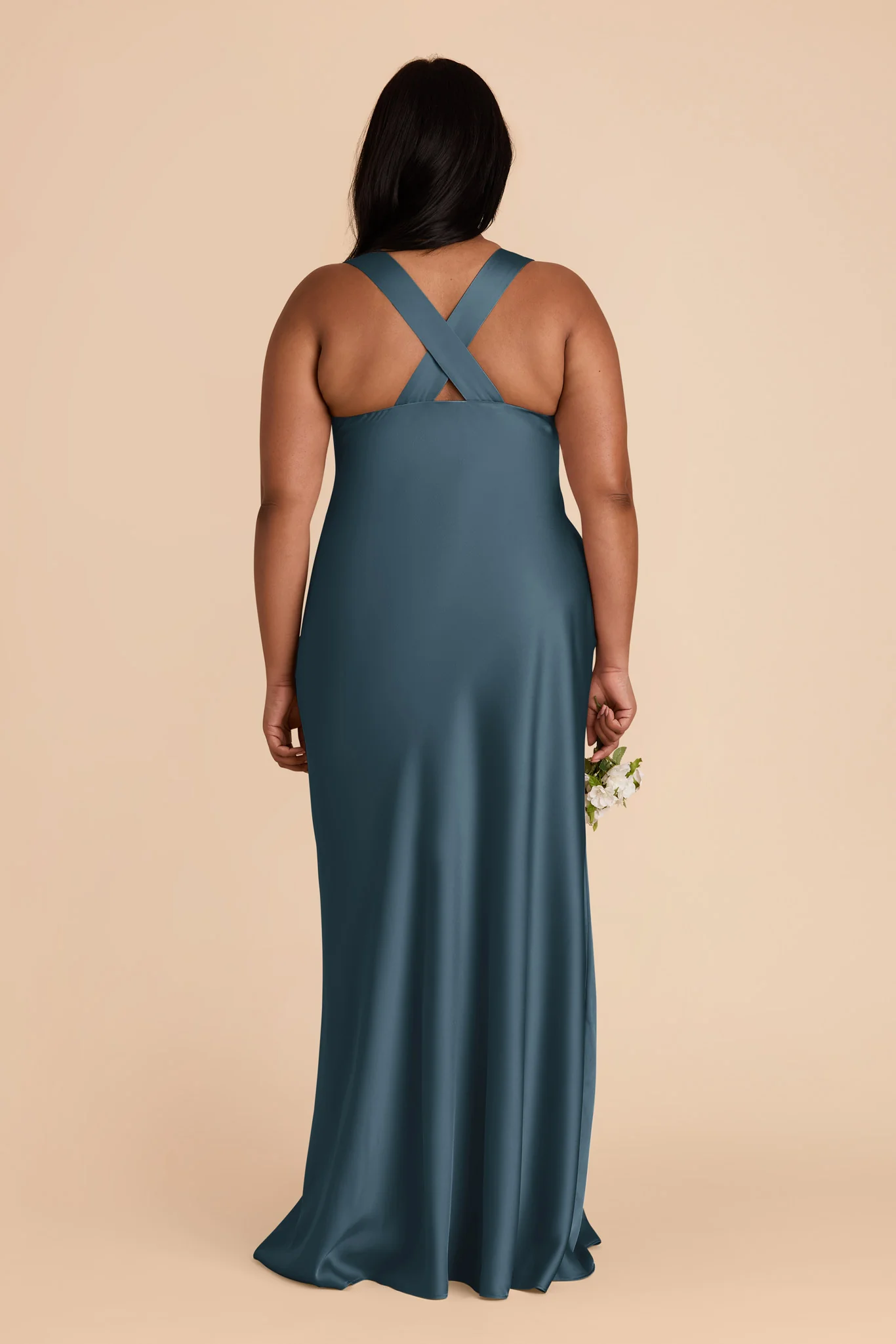 Veronica Matte Satin Dress - Dark Teal - Image 12