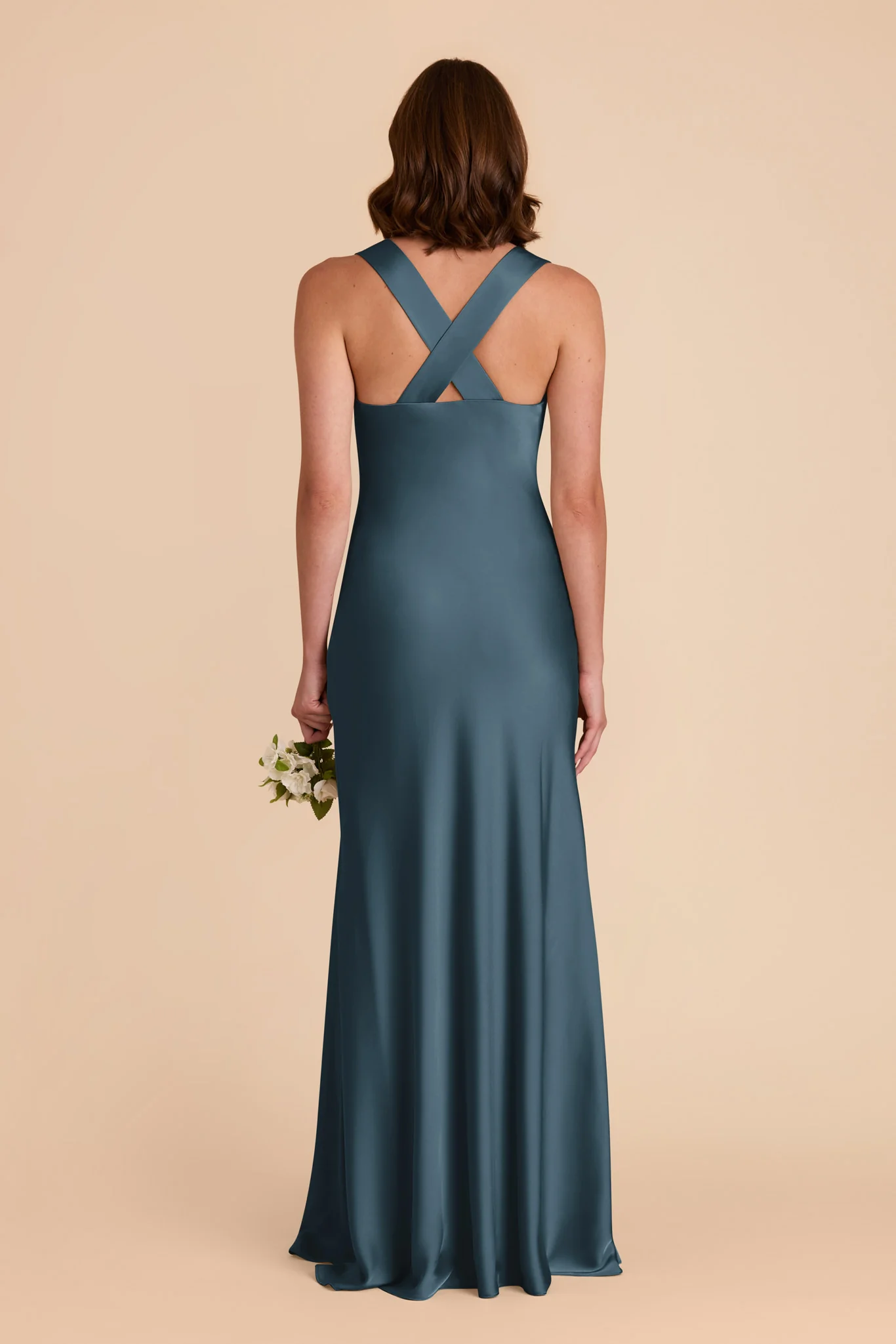 Veronica Matte Satin Dress - Dark Teal - Image 8