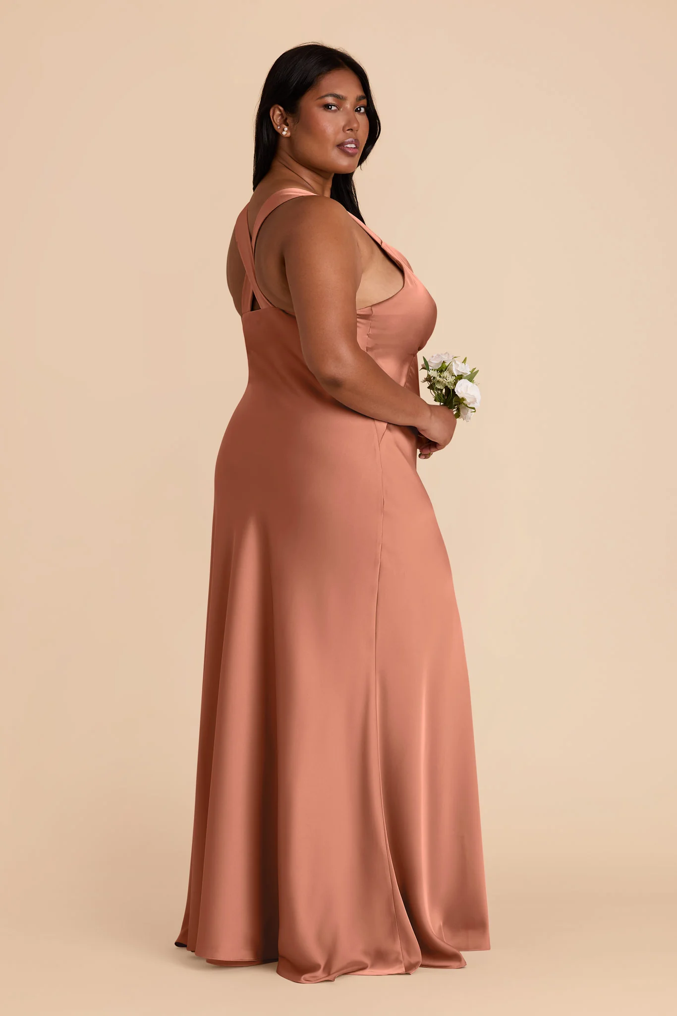 Veronica Matte Satin Dress - Desert Rose - Image 10