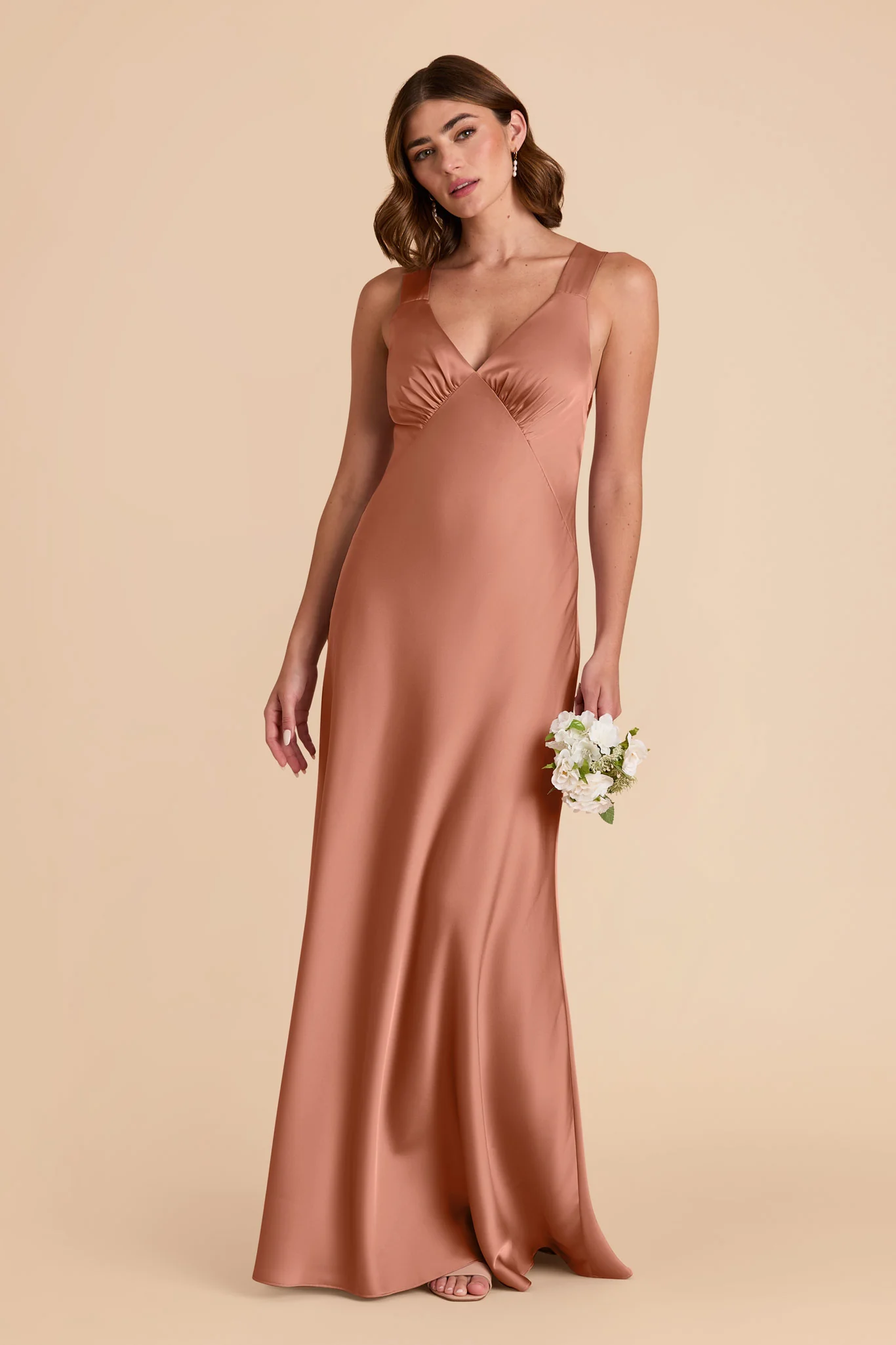 Veronica Matte Satin Dress - Desert Rose - Image 3