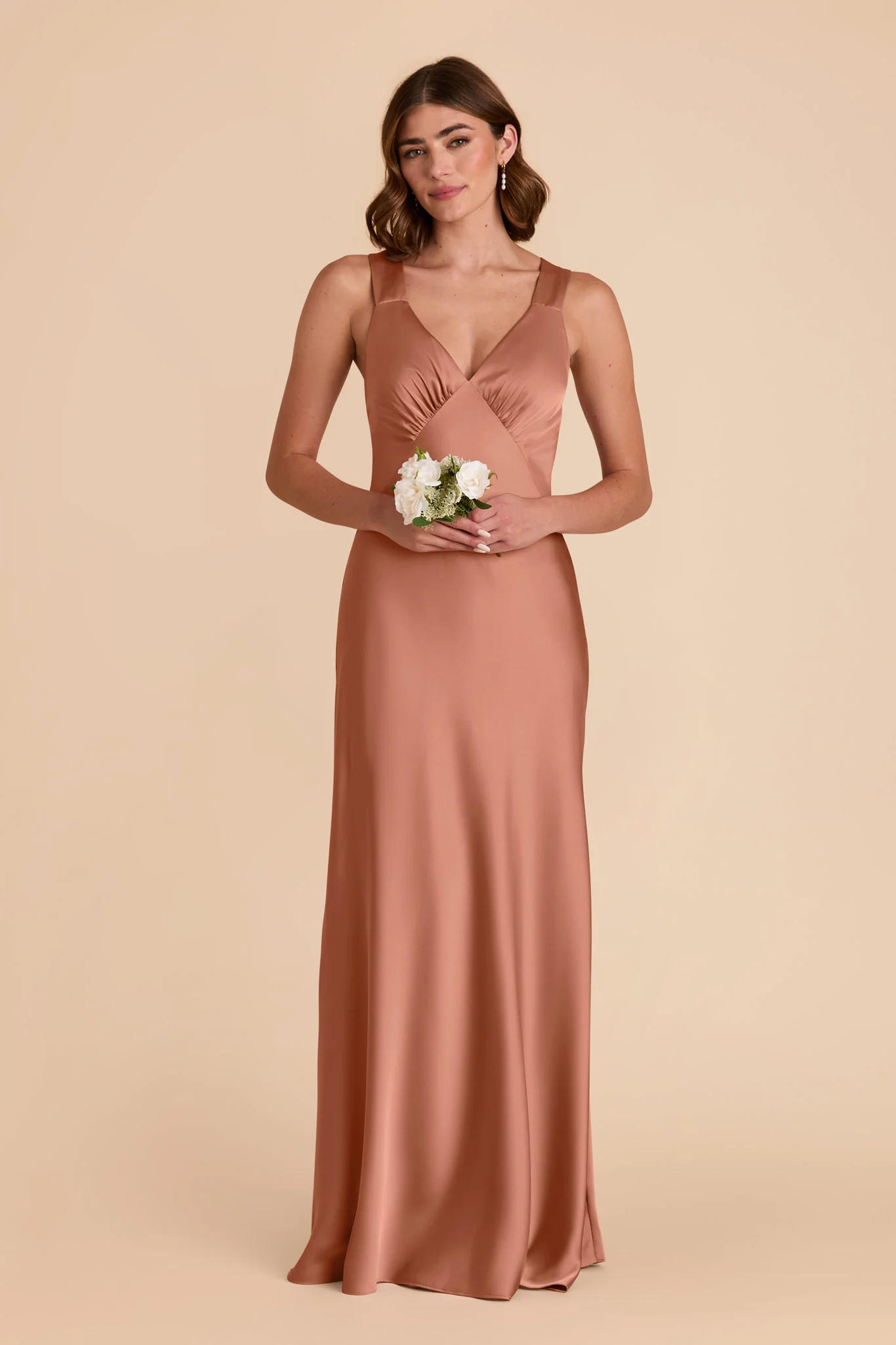 Veronica Matte Satin Dress - Desert Rose - Image 4