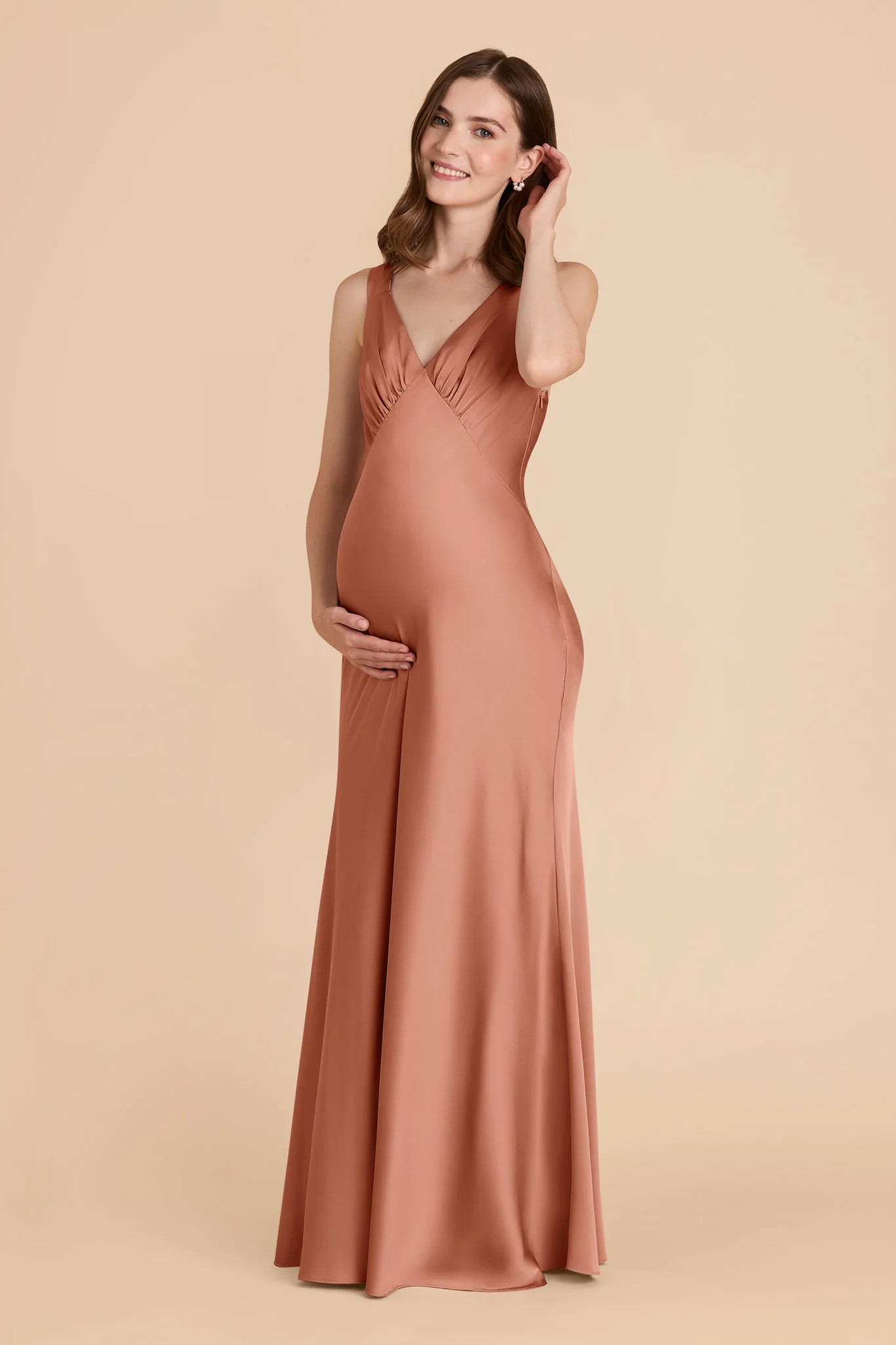 Veronica Matte Satin Dress - Desert Rose - Image 7