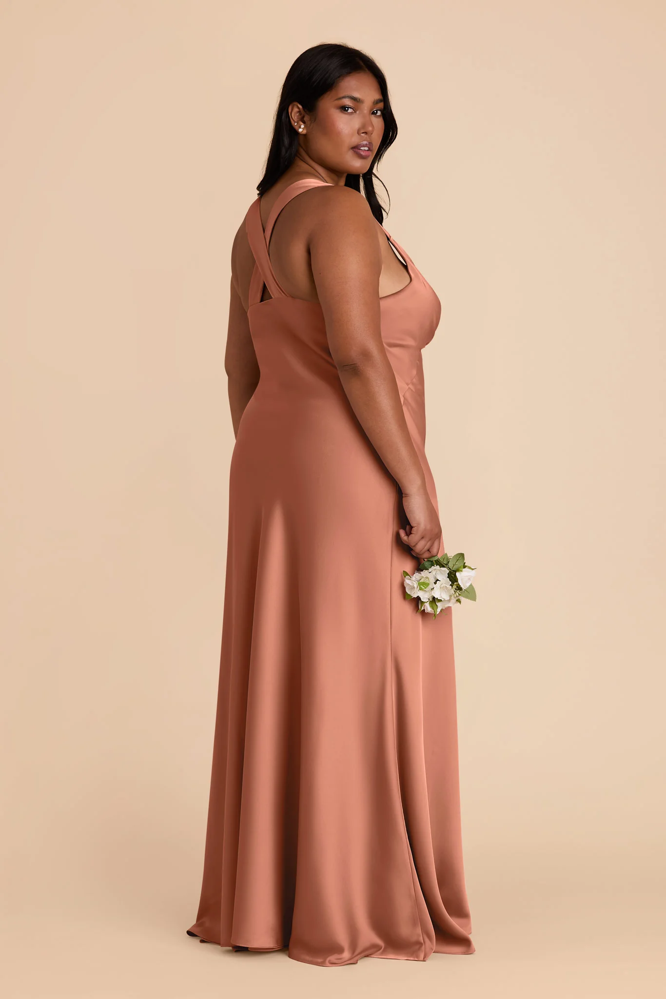 Veronica Matte Satin Dress - Desert Rose - Image 9