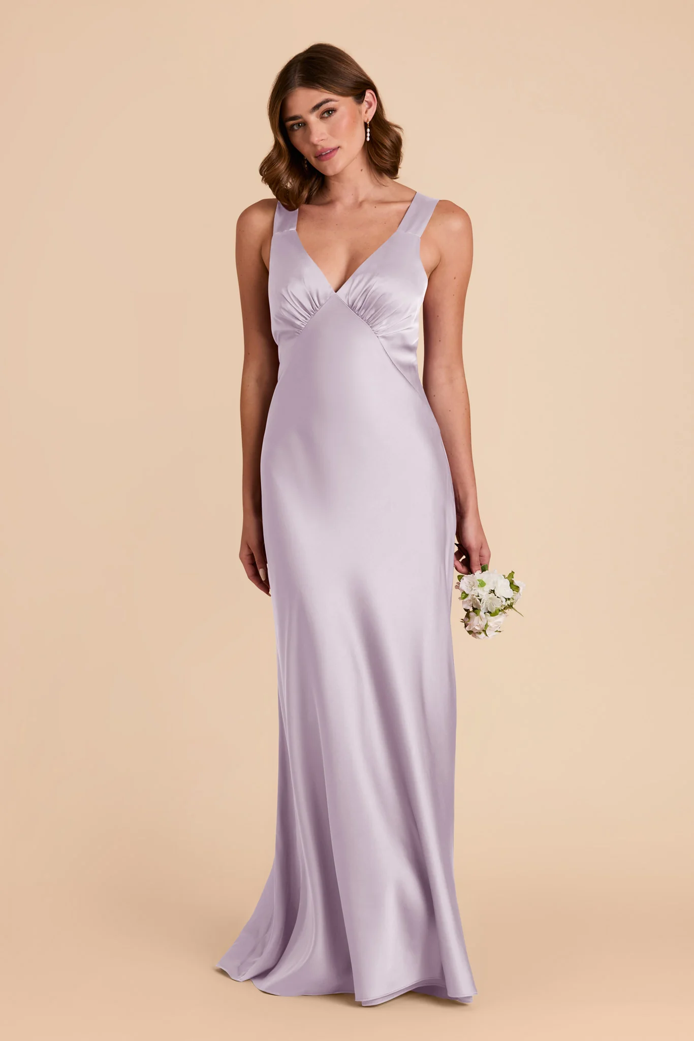 Veronica Matte Satin Dress - Dusty Lilac - Image 4