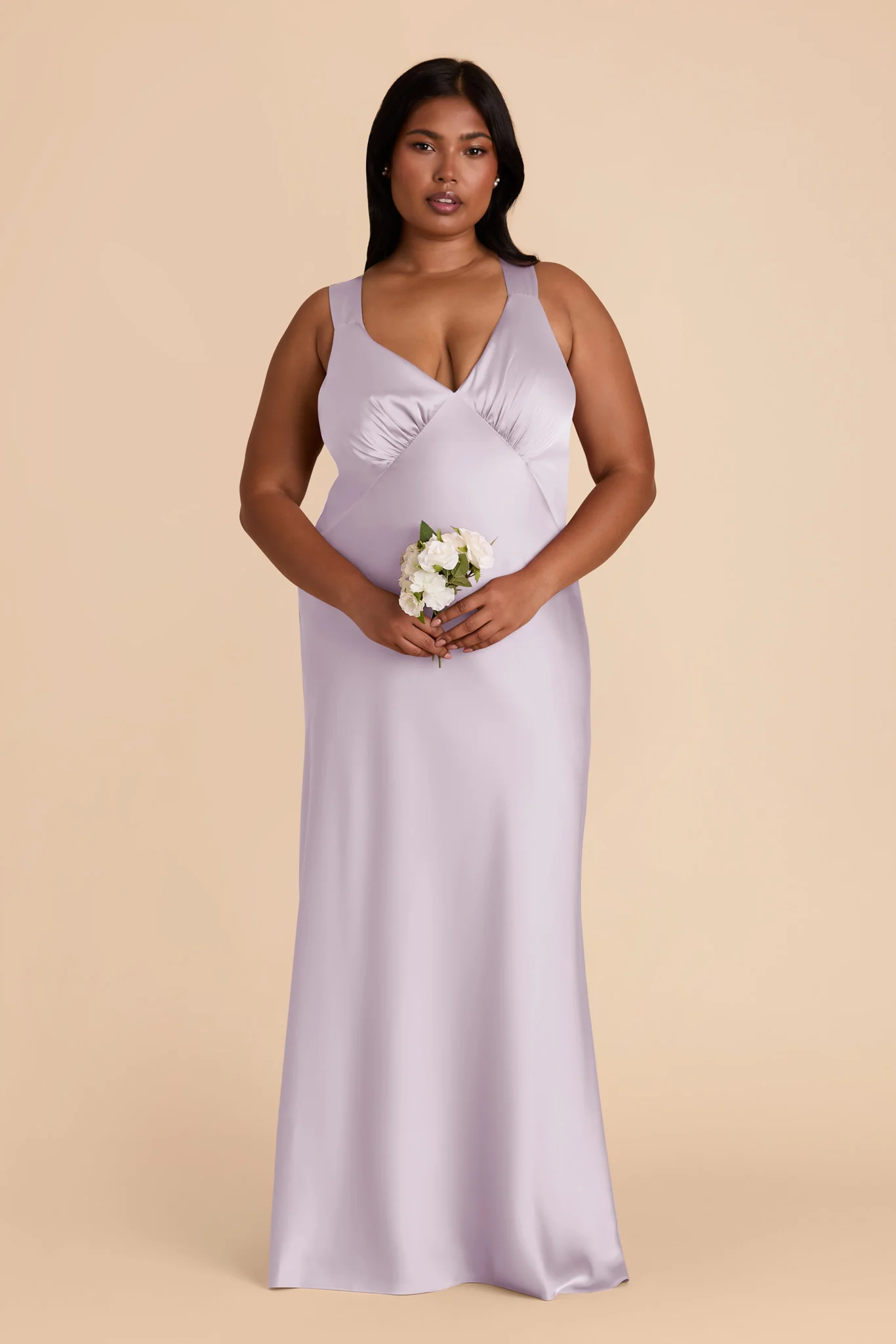 Veronica Matte Satin Dress - Dusty Lilac - Image 8