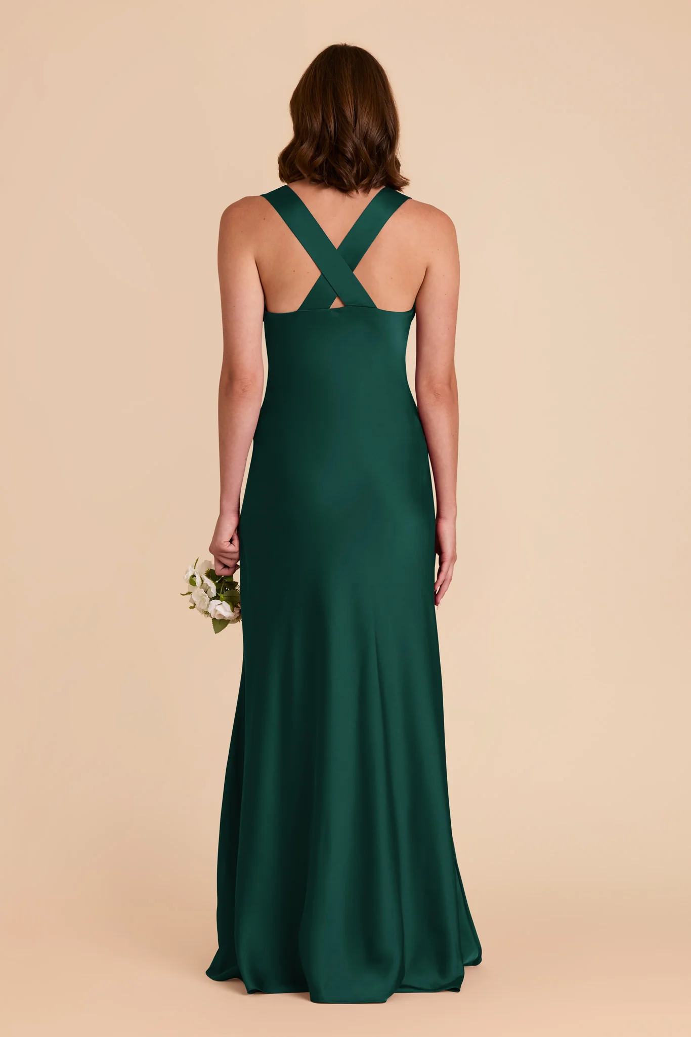 Veronica Matte Satin Dress - Emerald - Image 6