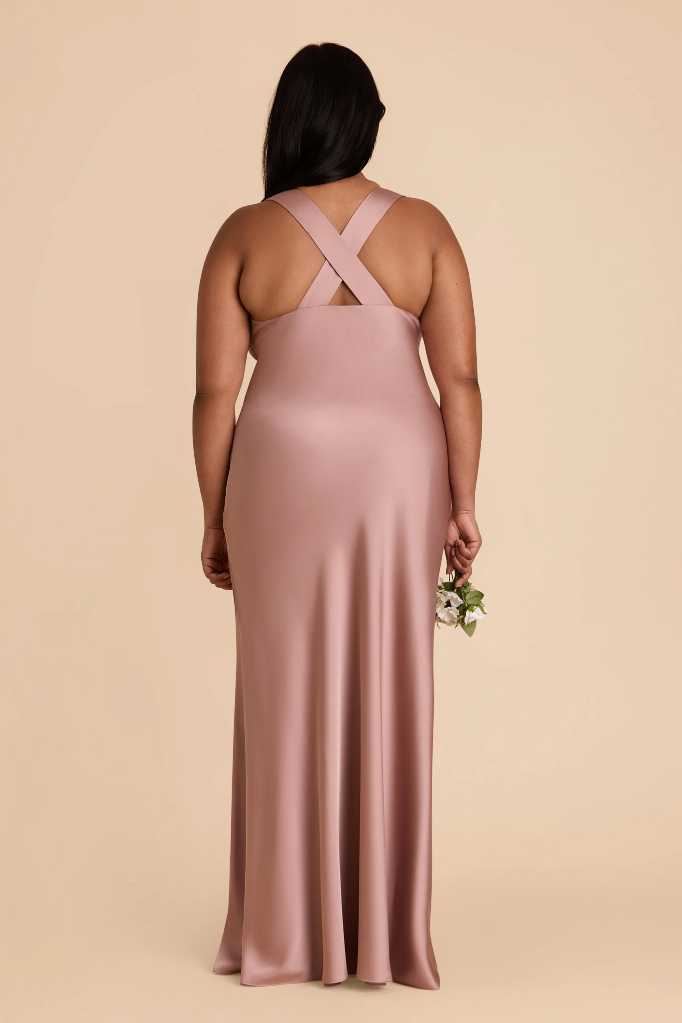 Veronica Matte Satin Dress - English Rose - Image 10