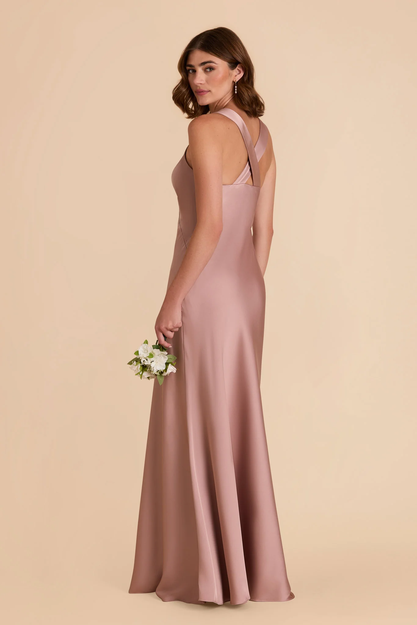 Veronica Matte Satin Dress - English Rose - Image 5