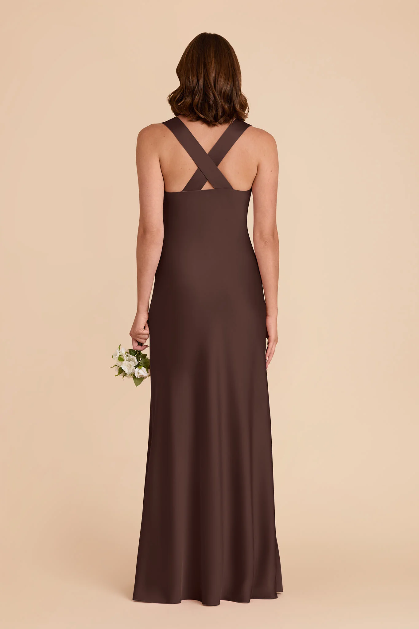 Veronica Matte Satin Dress - Espresso - Image 5