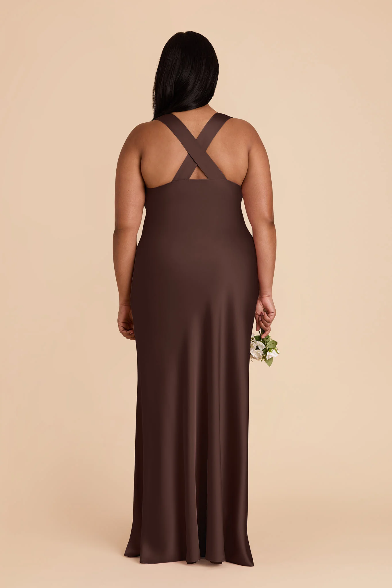 Veronica Matte Satin Dress - Espresso - Image 9