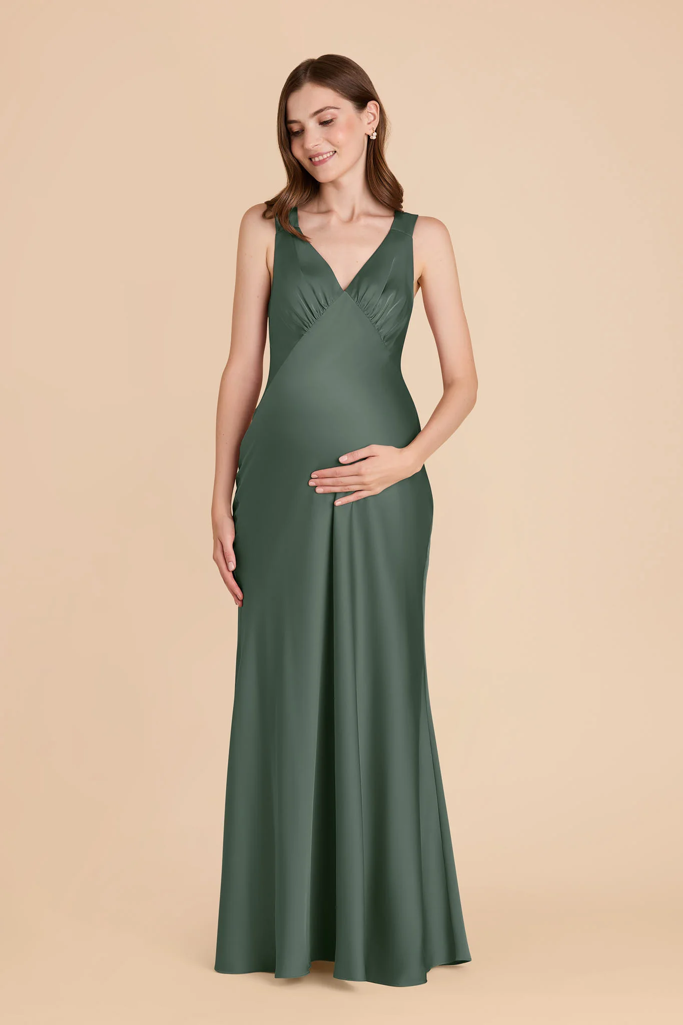 Veronica Matte Satin Dress - Eucalyptus - Image 2