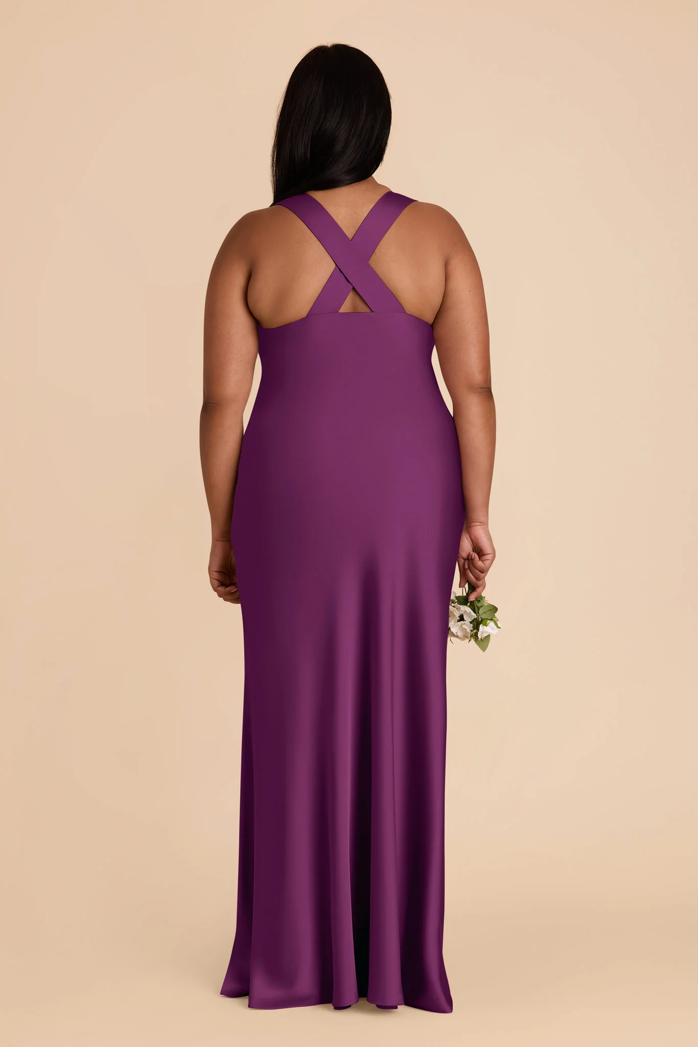 Veronica Matte Satin Dress - Fig - Image 11