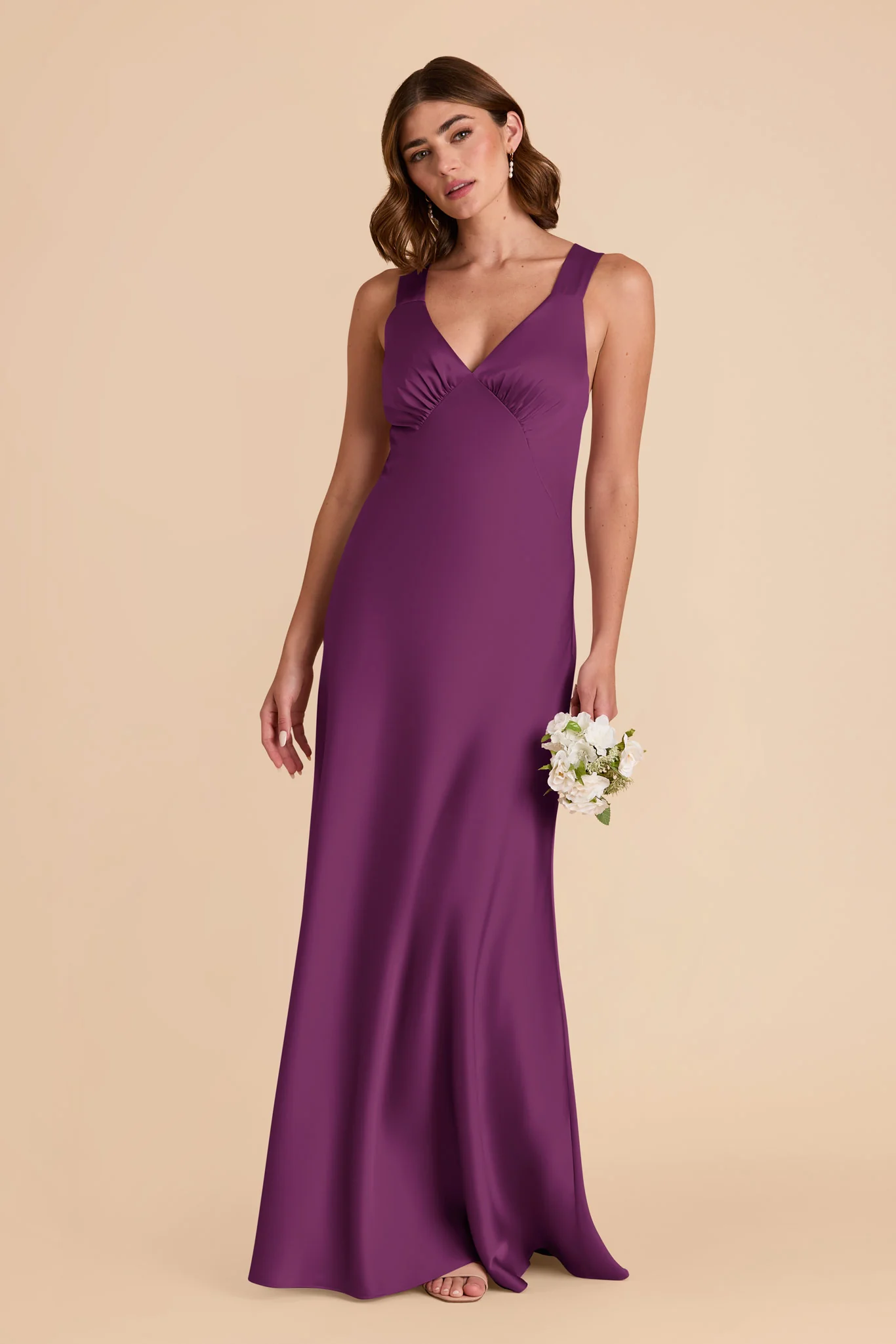 Veronica Matte Satin Dress - Fig - Image 4