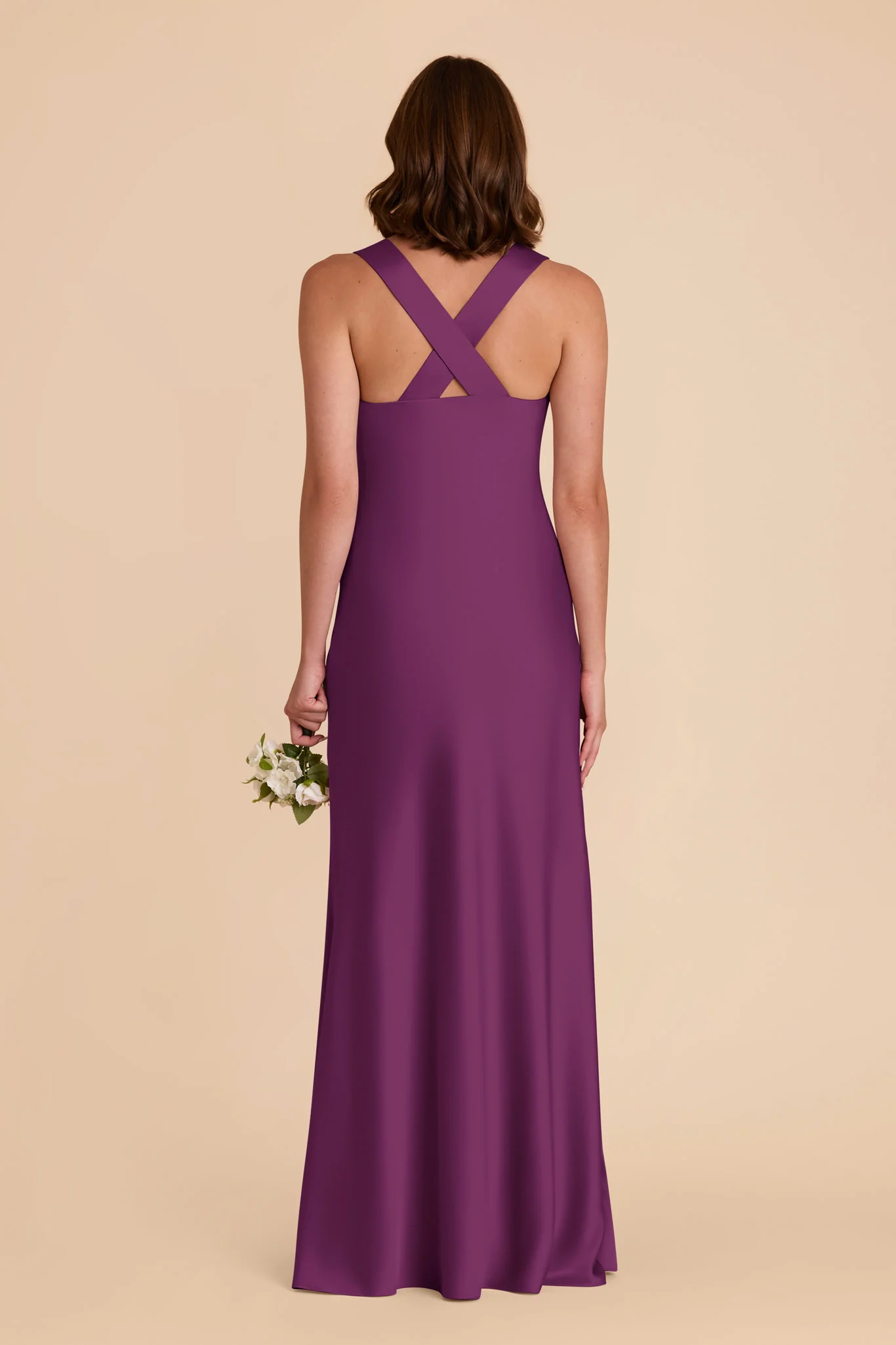 Veronica Matte Satin Dress - Fig - Image 5
