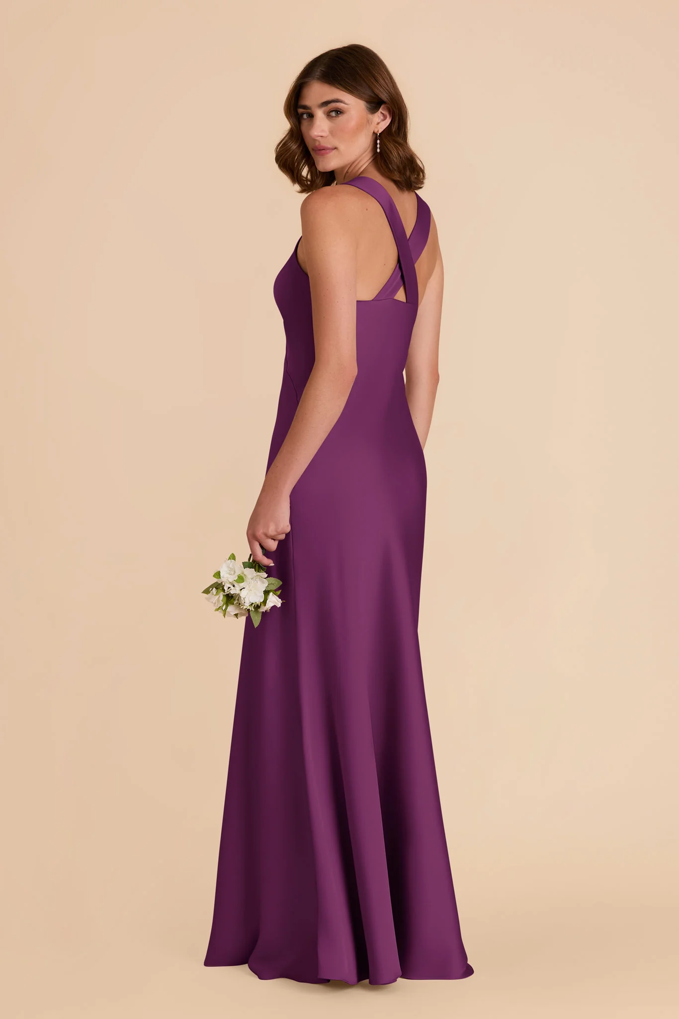 Veronica Matte Satin Dress - Fig - Image 6
