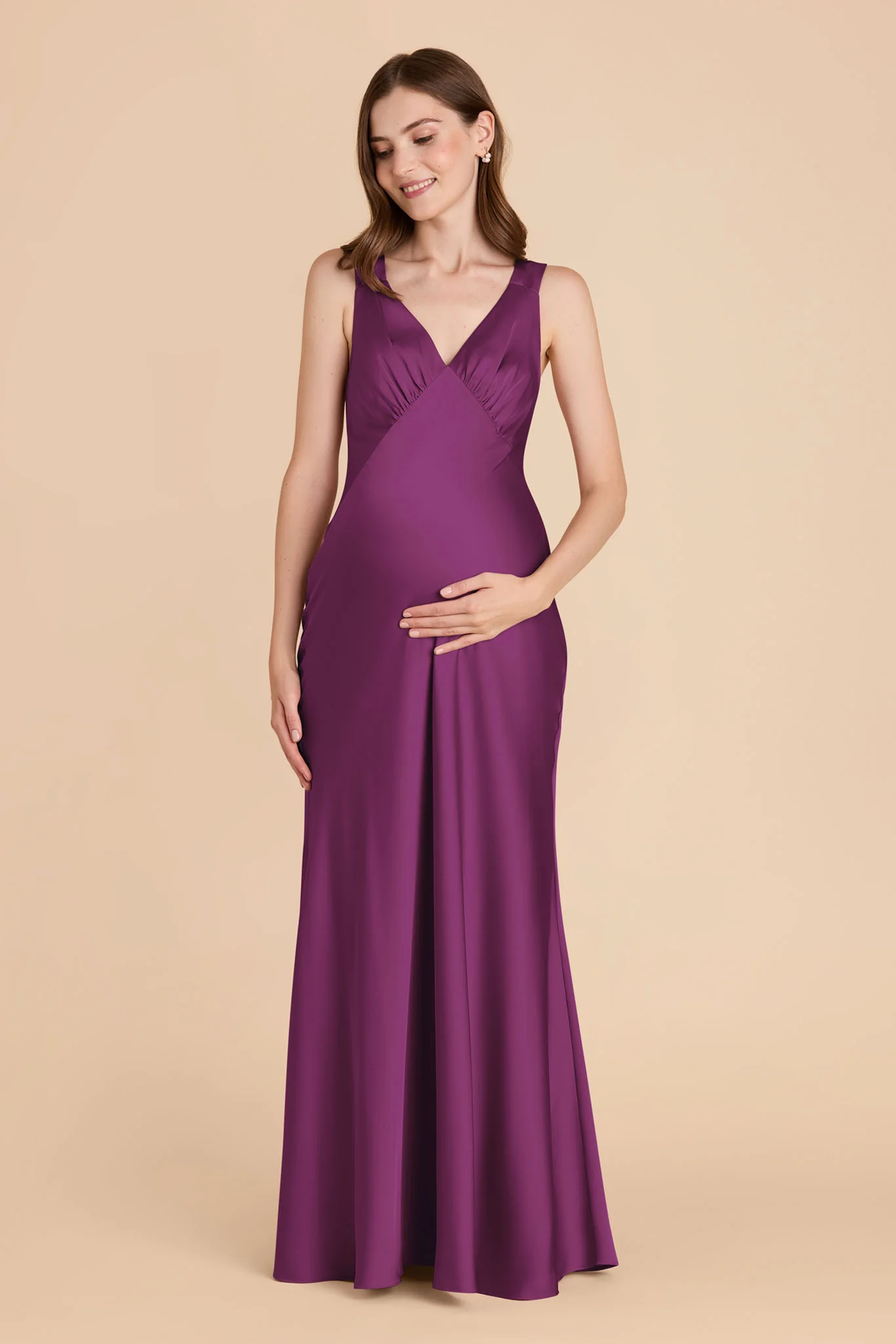Veronica Matte Satin Dress - Fig - Image 7