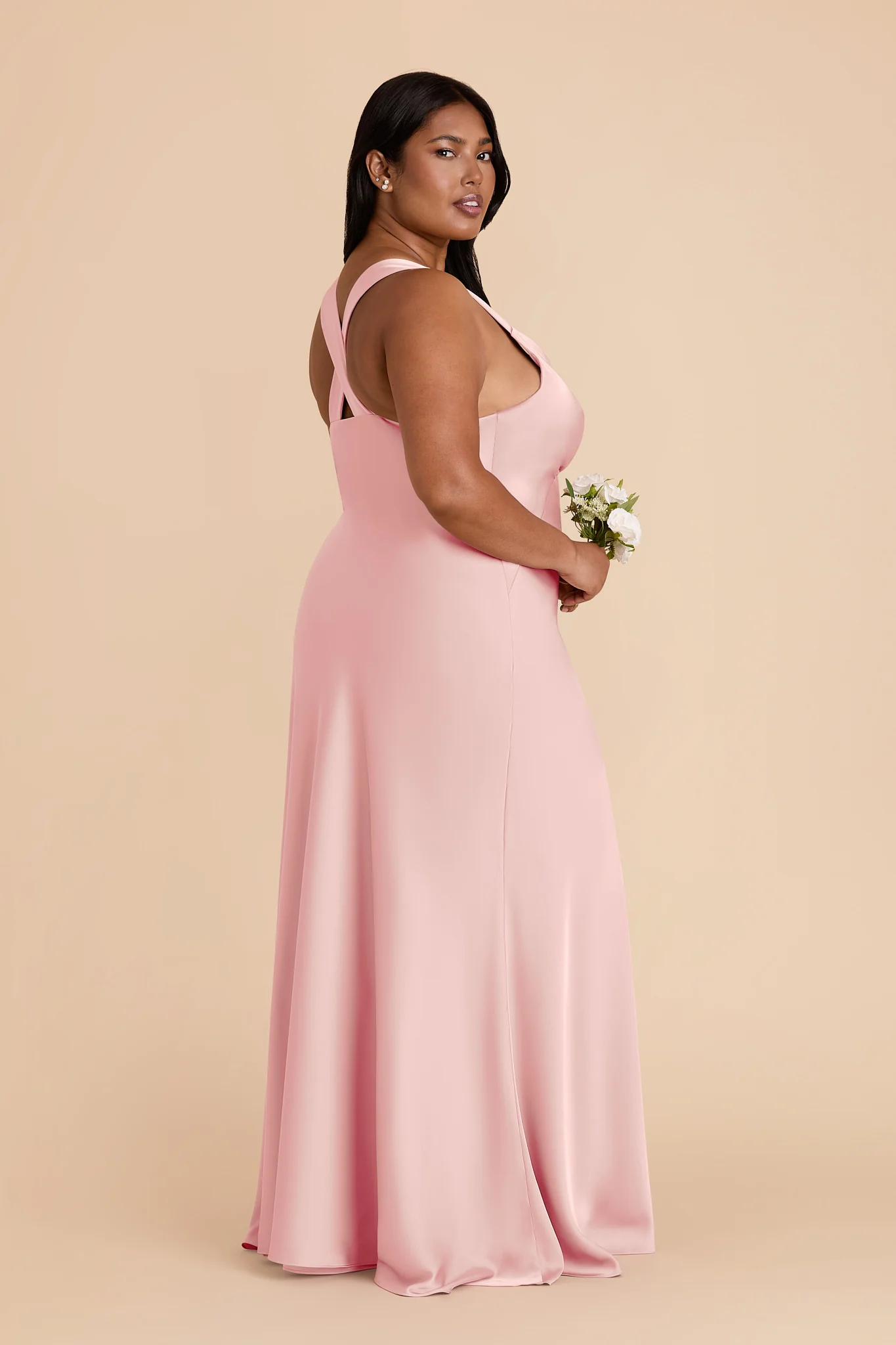 Veronica Matte Satin Dress - Fondant Pink - Image 7