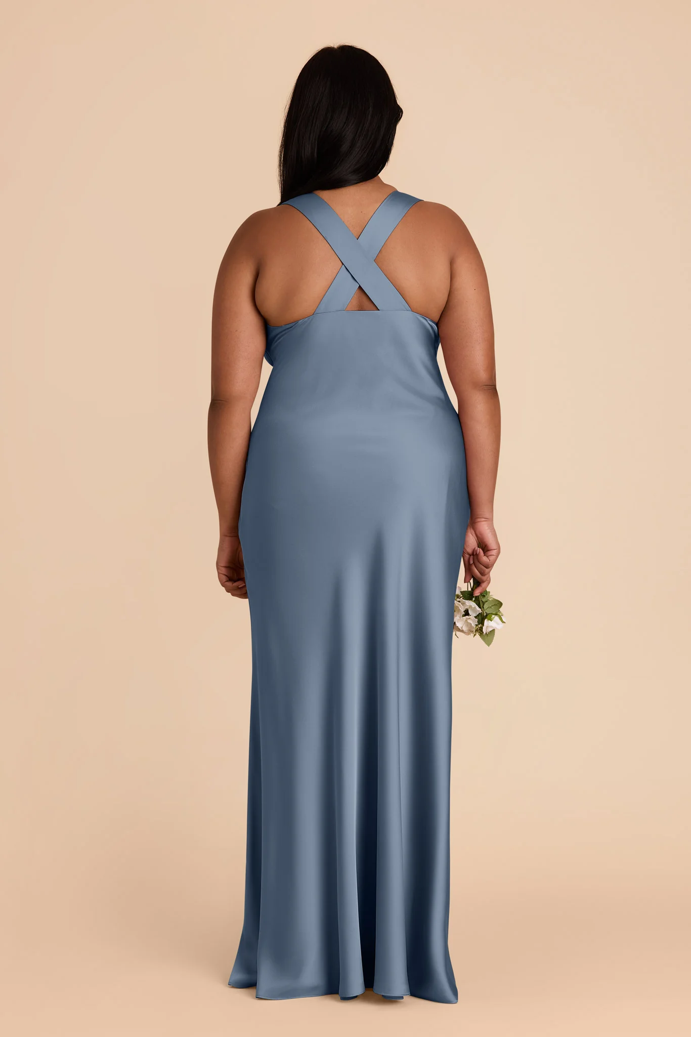 Veronica Matte Satin Dress - French Blue - Image 11