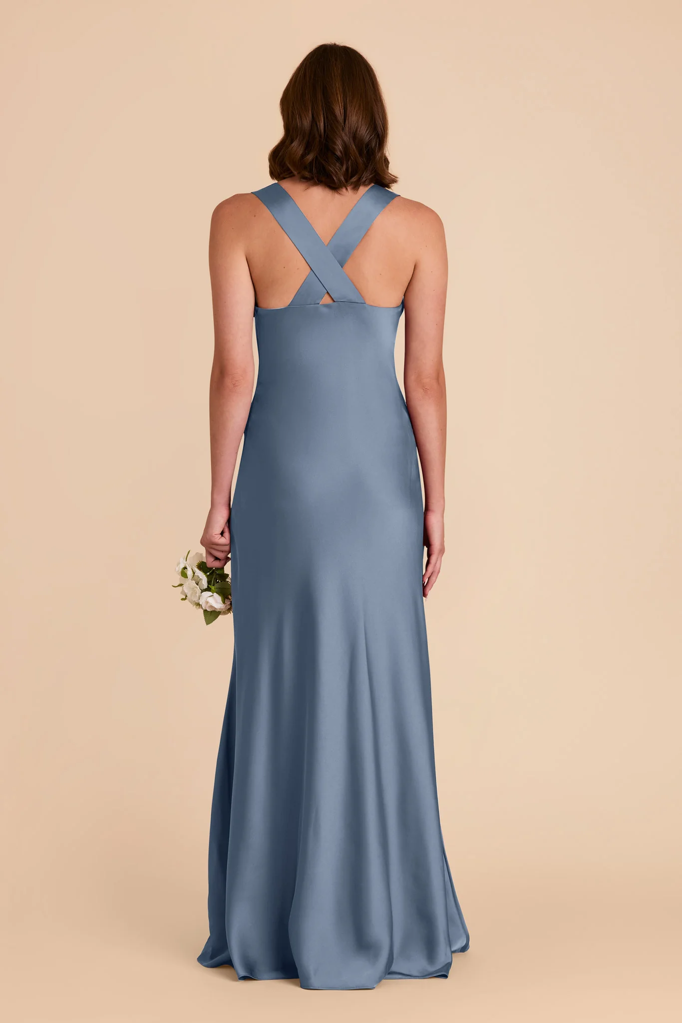Veronica Matte Satin Dress - French Blue - Image 6