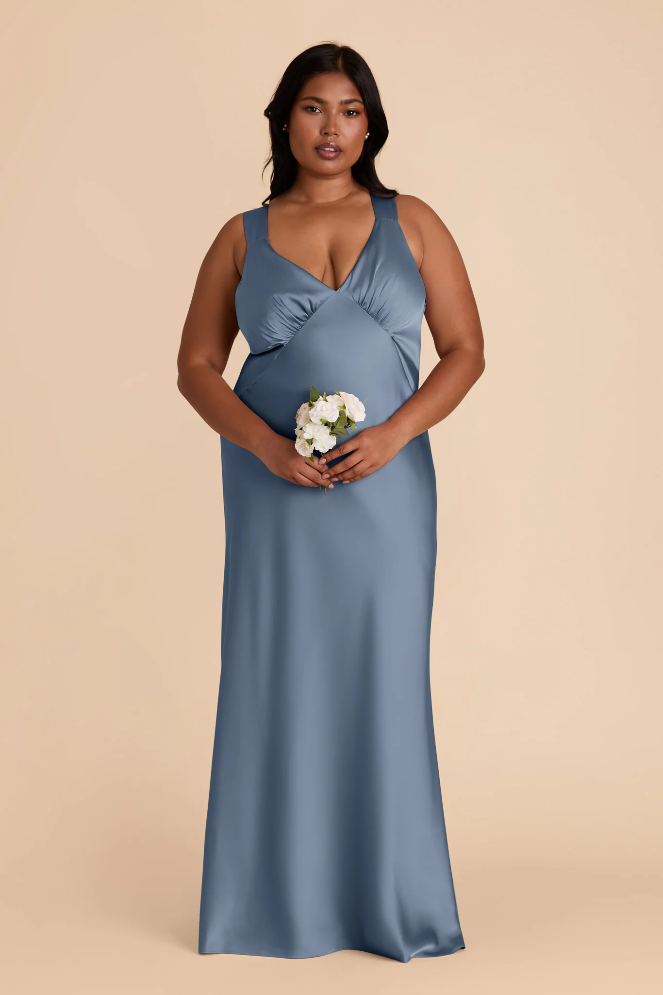 Veronica Matte Satin Dress - French Blue - Image 8