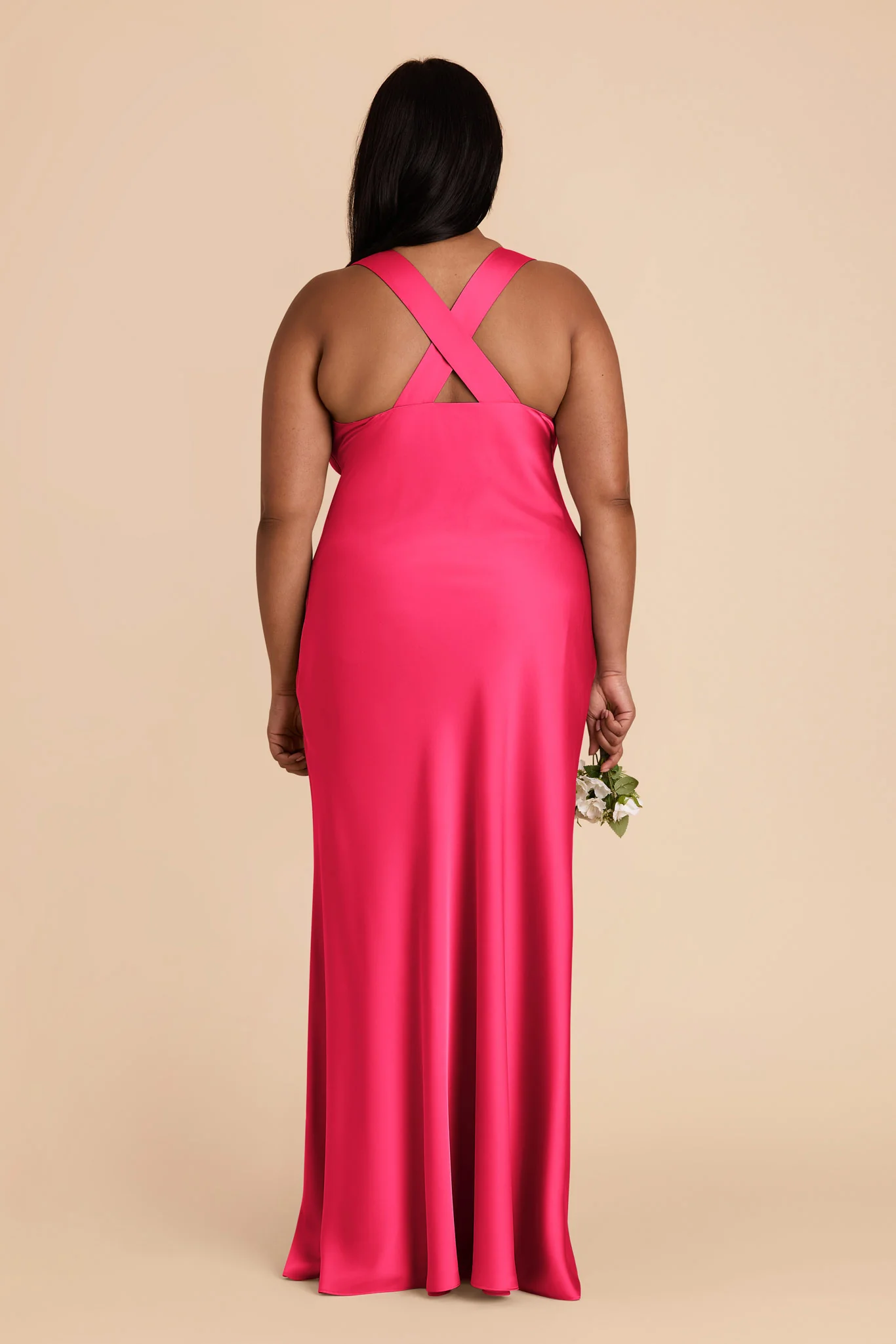 Veronica Matte Satin Dress - Fuchsia - Image 11