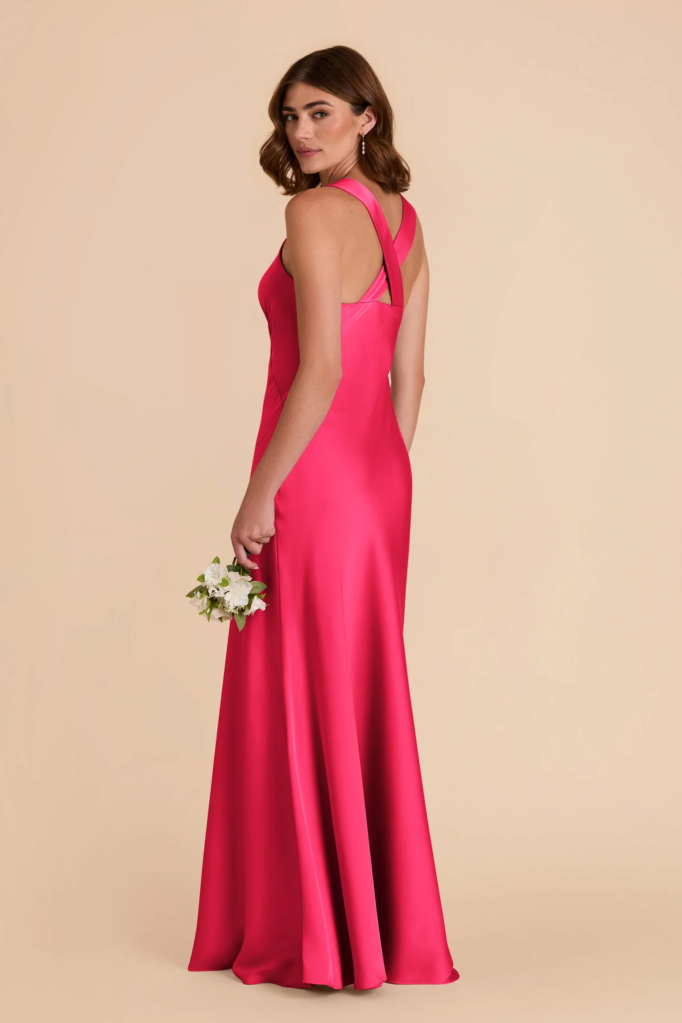 Veronica Matte Satin Dress - Fuchsia - Image 6
